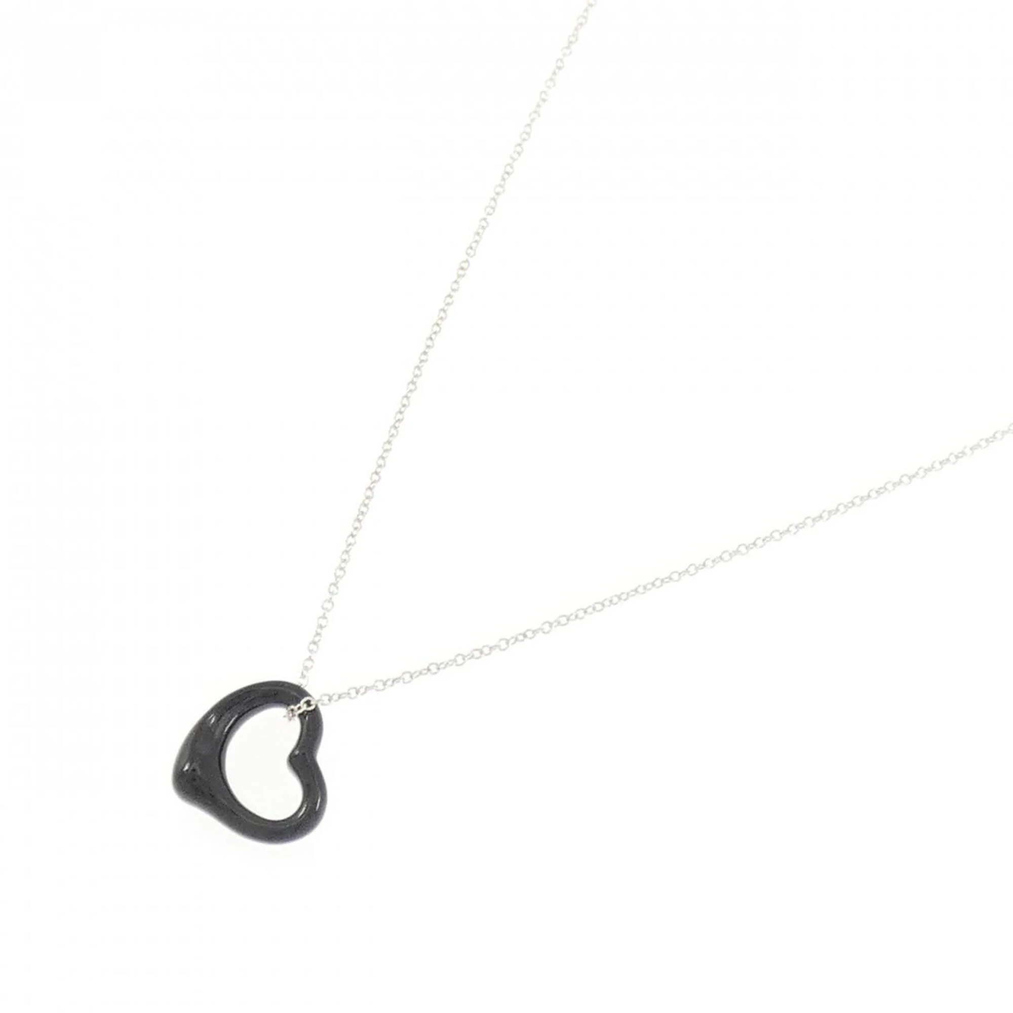 Open Heart Pendant Necklace Sterling Silver 10.4mm - Image 2