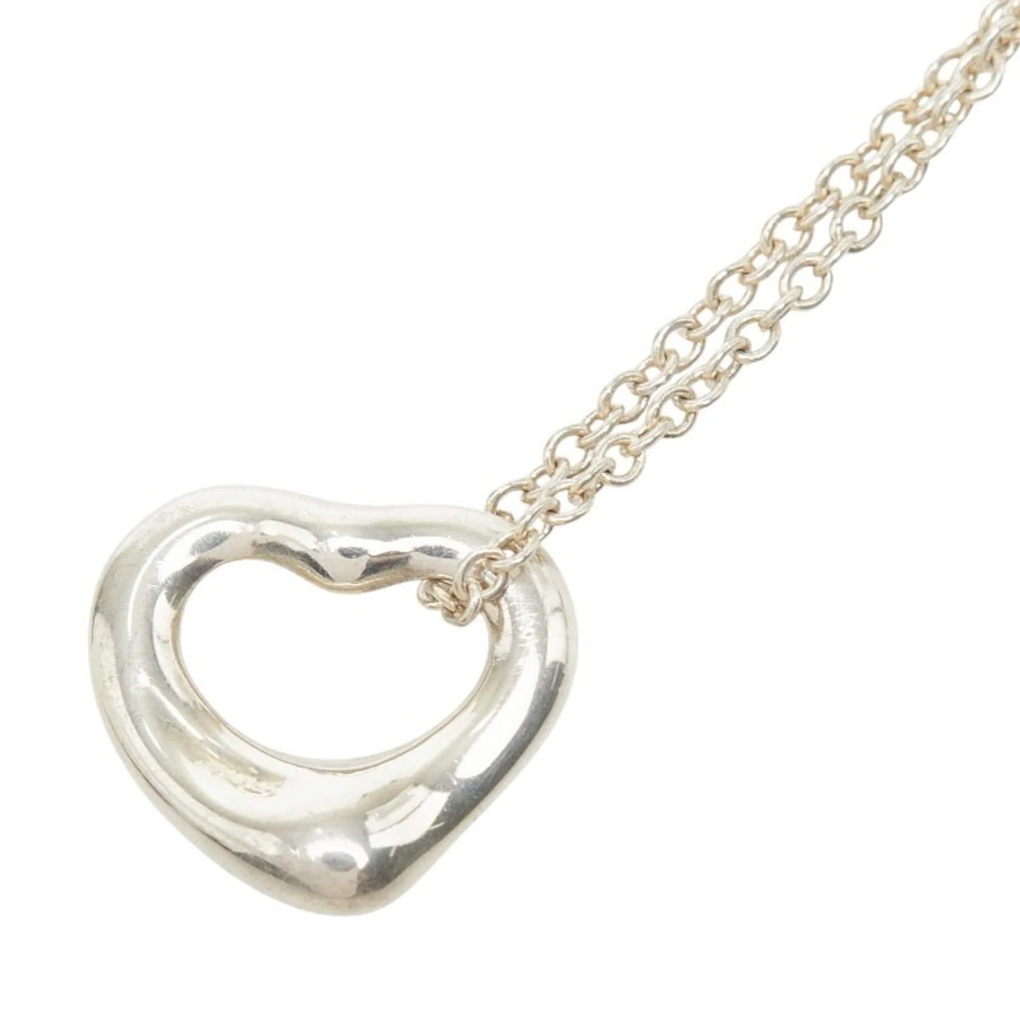 Open Heart Pendant Necklace Sterling Silver 10mm