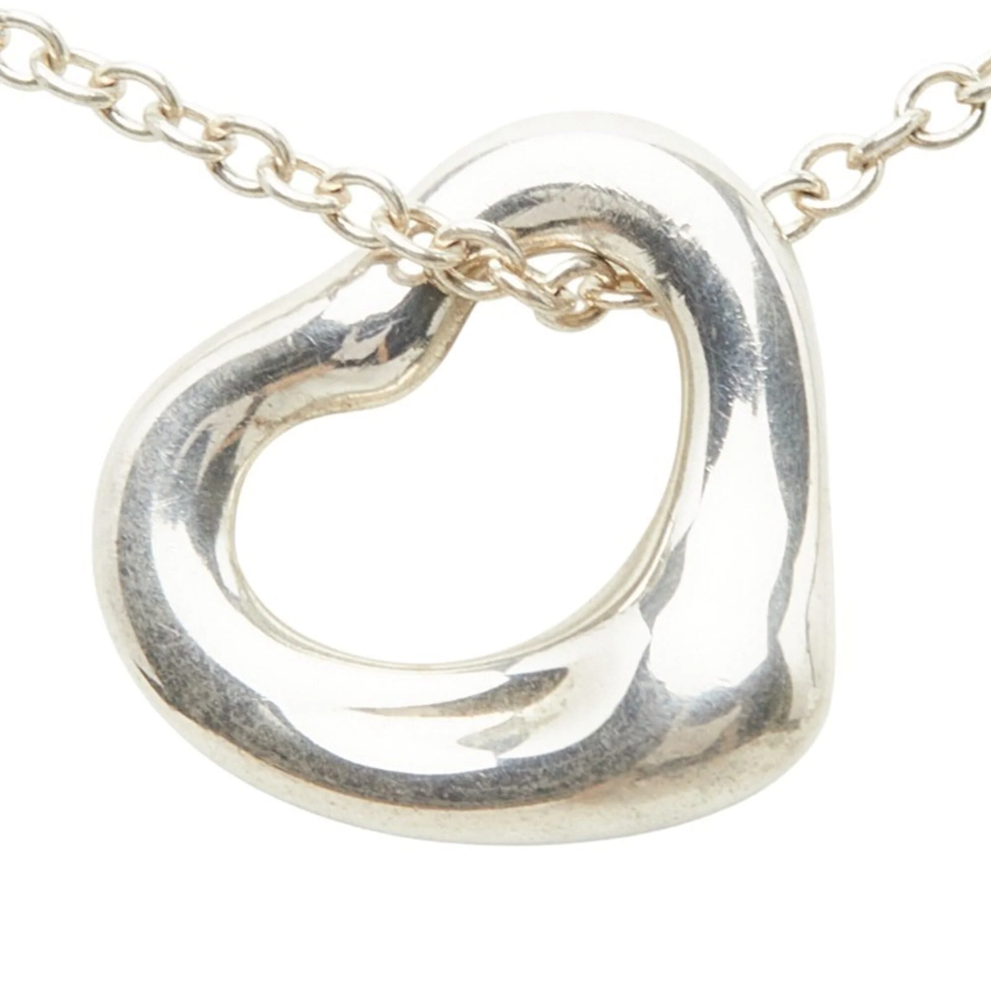 Open Heart Pendant Necklace Sterling Silver 10mm - Image 2