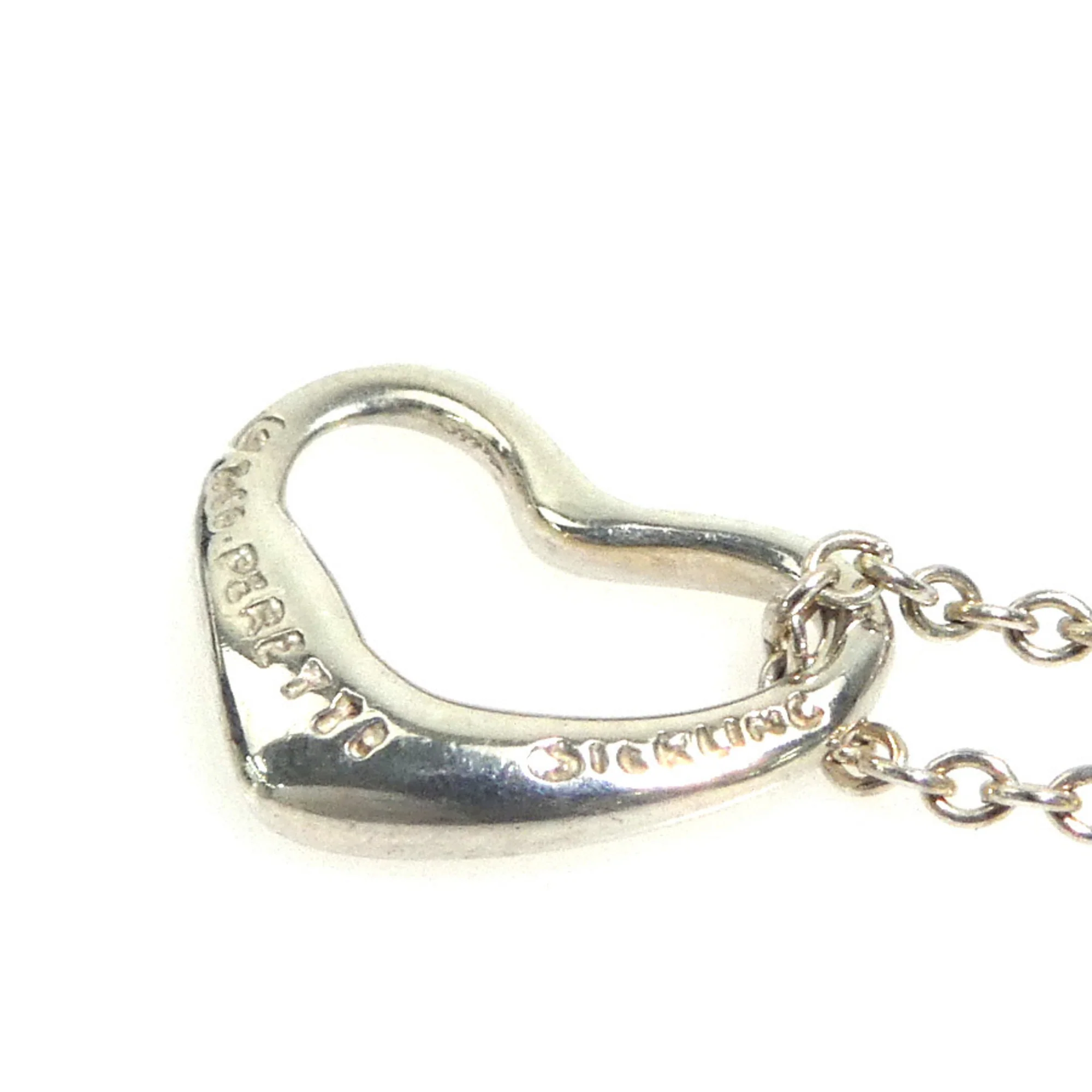 Open Heart Pendant Necklace Sterling Silver 10mm - Image 5