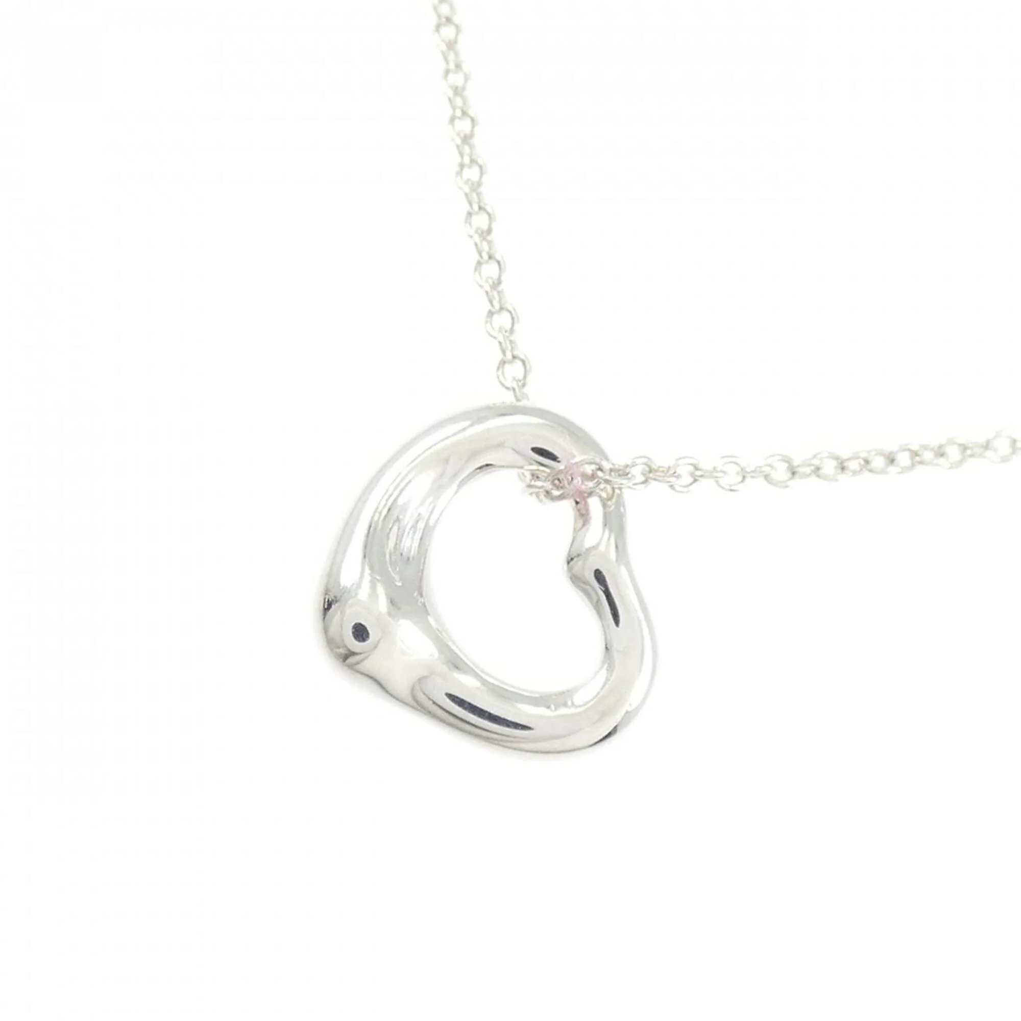 Open Heart Pendant Necklace Sterling Silver 11.1mm - Image 3