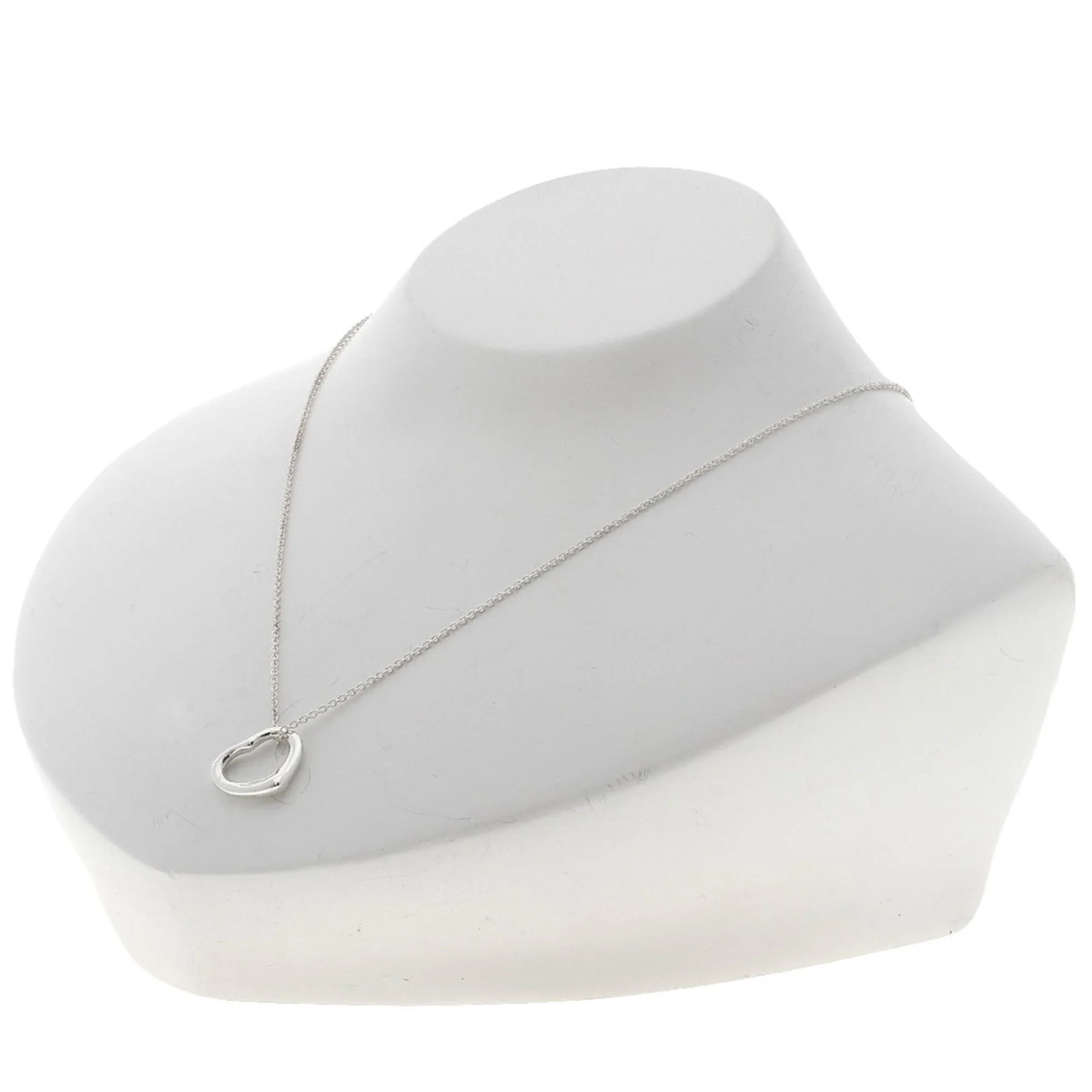 Open Heart Pendant Necklace Sterling Silver 1.1mm - Image 4