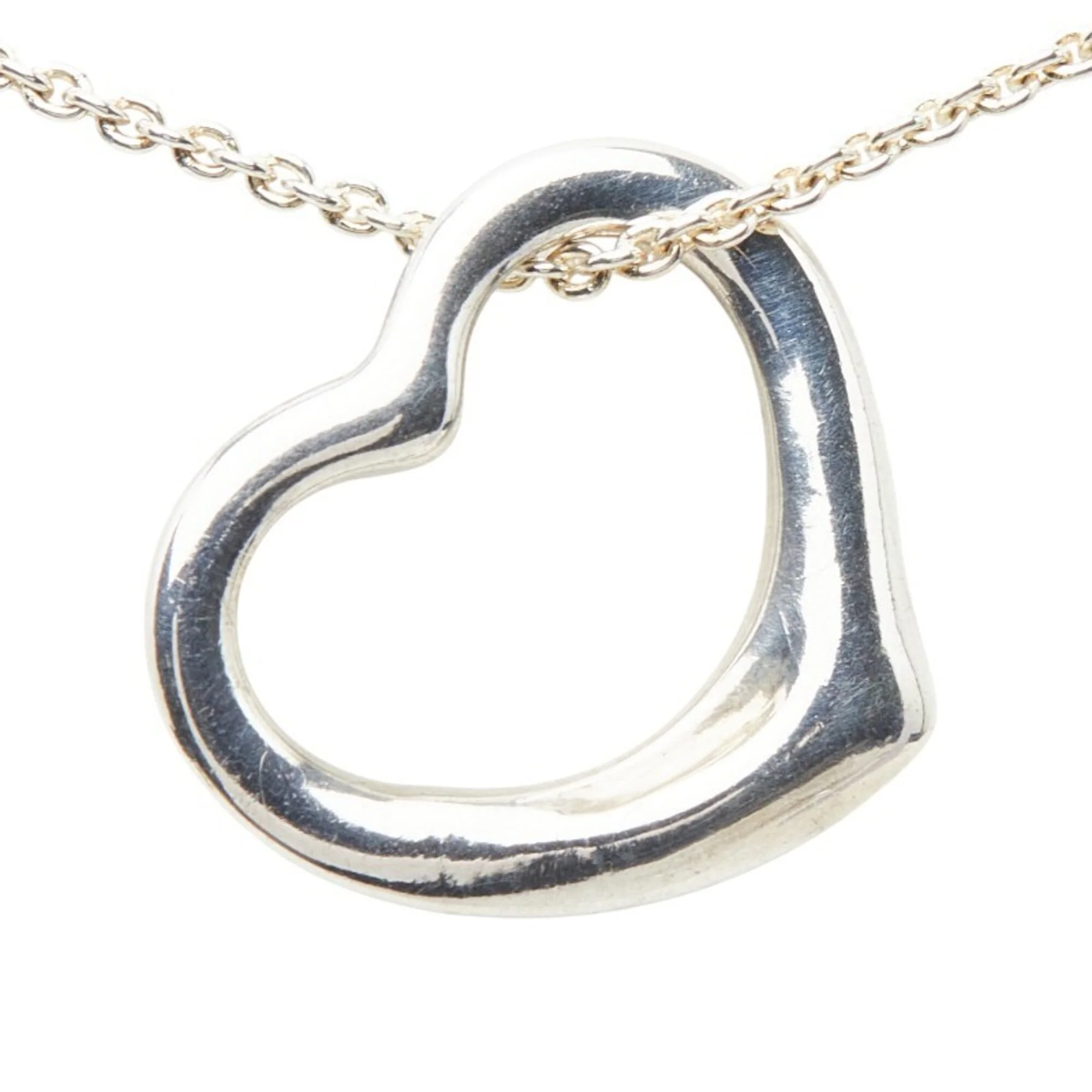 Open Heart Pendant Necklace Sterling Silver 13.1mm - Image 2