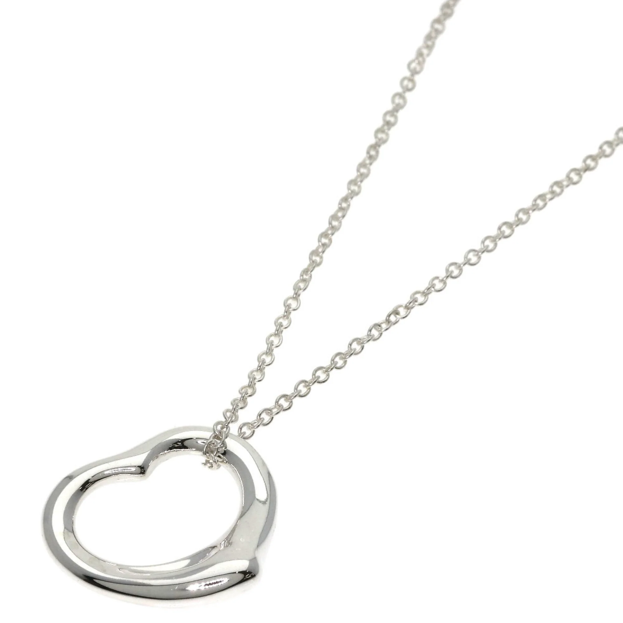Open Heart Pendant Necklace Sterling Silver 13.6mm