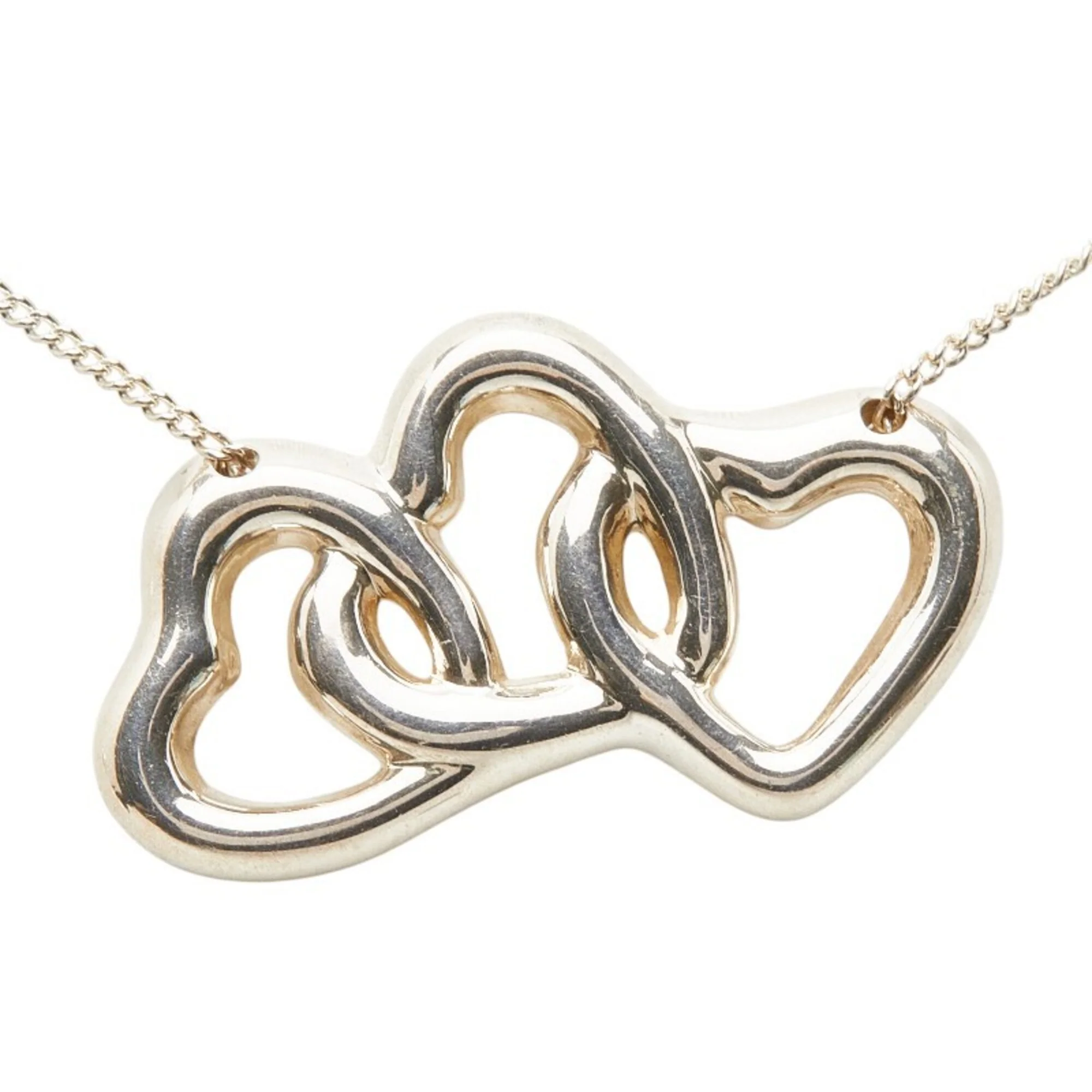 Open Heart Pendant Necklace Sterling Silver 14.4mm - Image 2