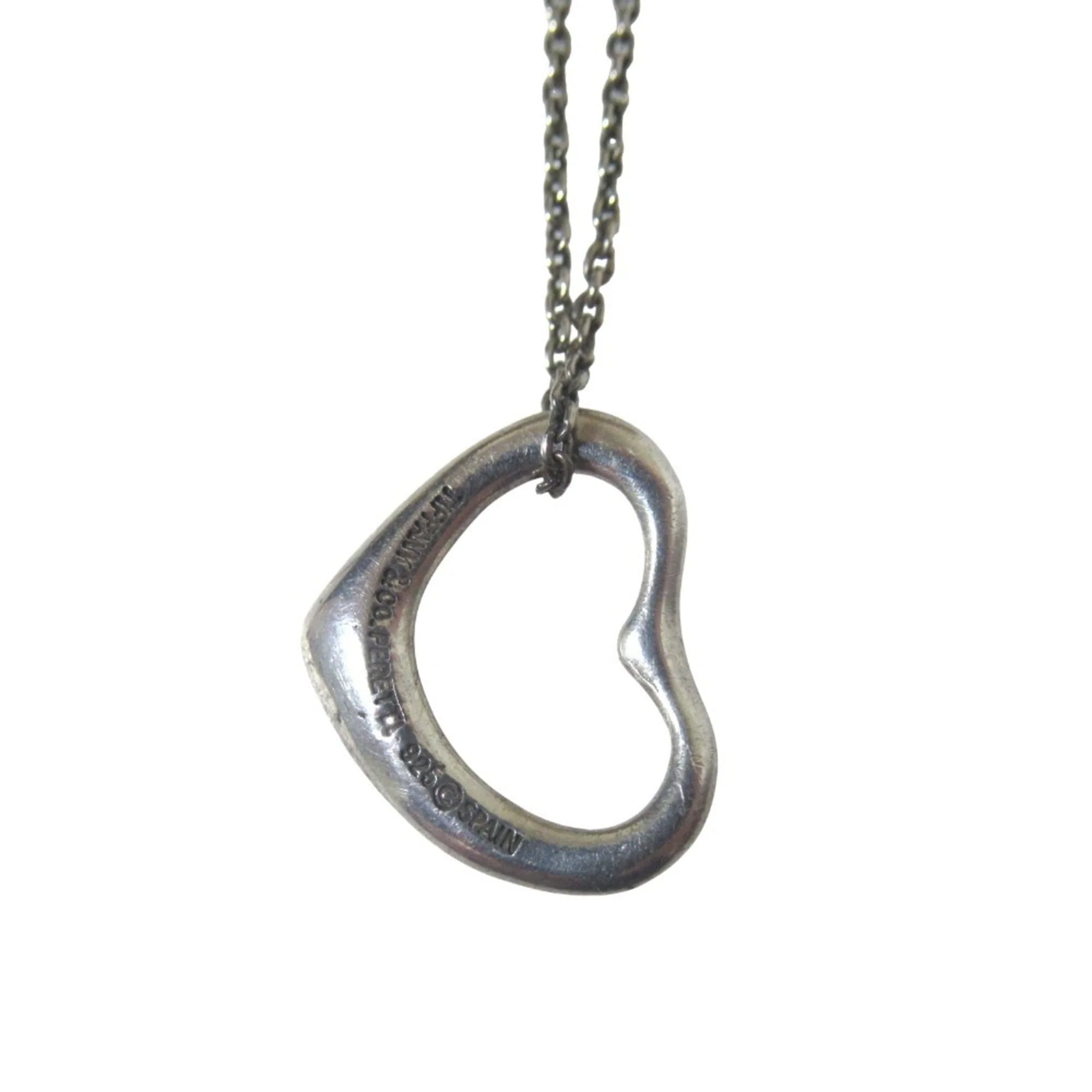 Open Heart Pendant Necklace Sterling Silver 14mm