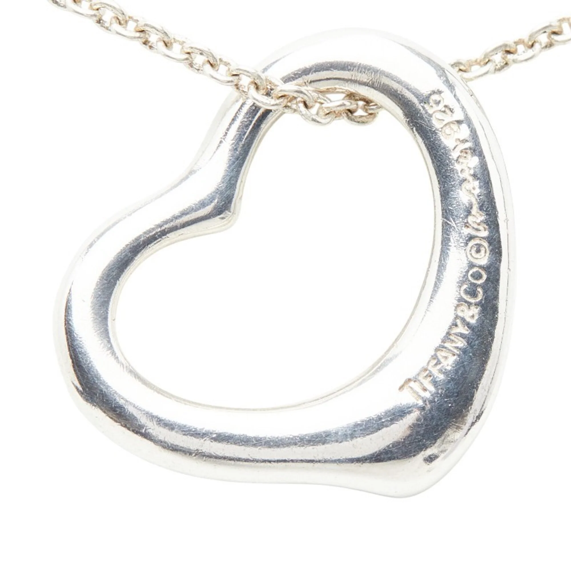 Open Heart Pendant Necklace Sterling Silver 18.6mm - Image 3