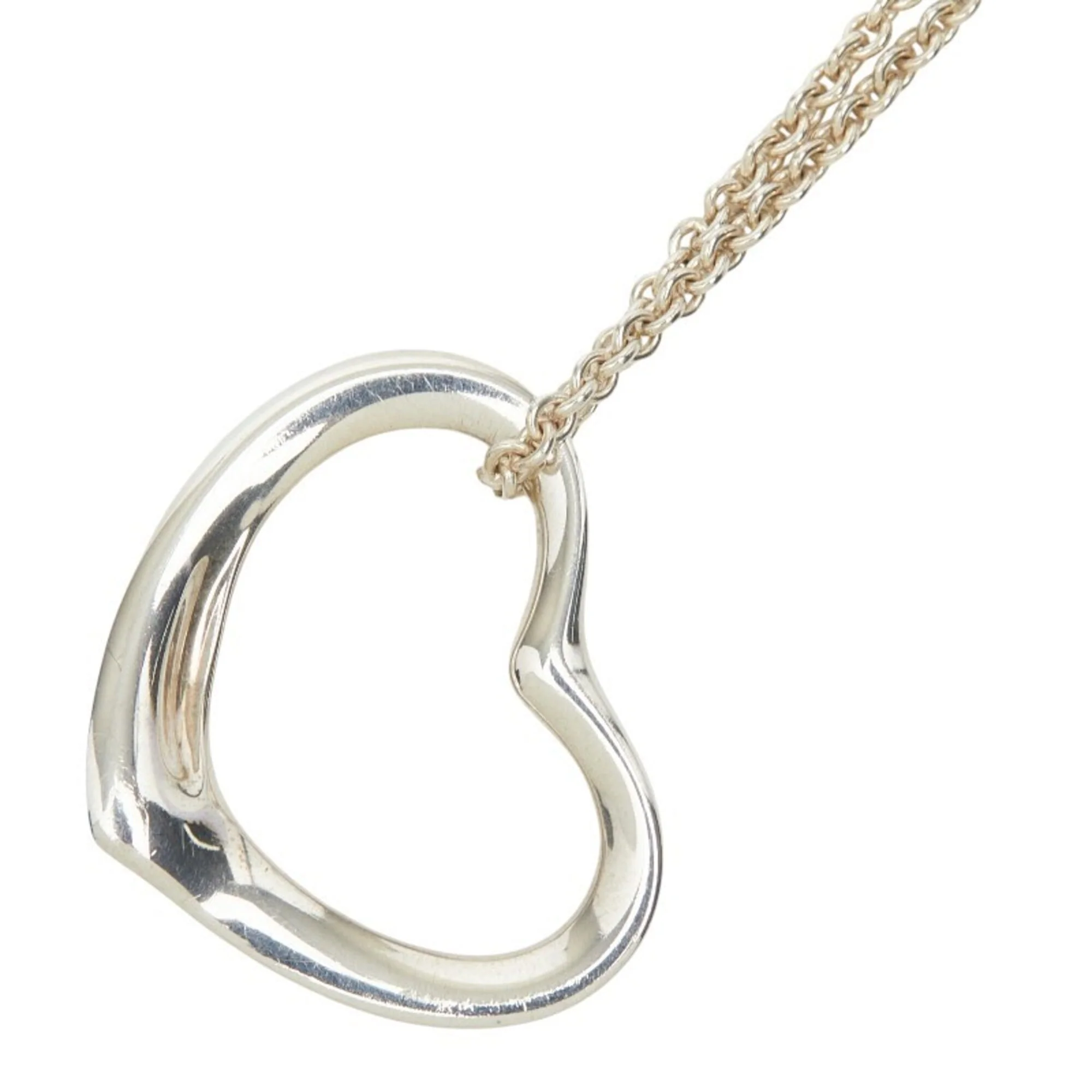Open Heart Pendant Necklace Sterling Silver 18.6mm