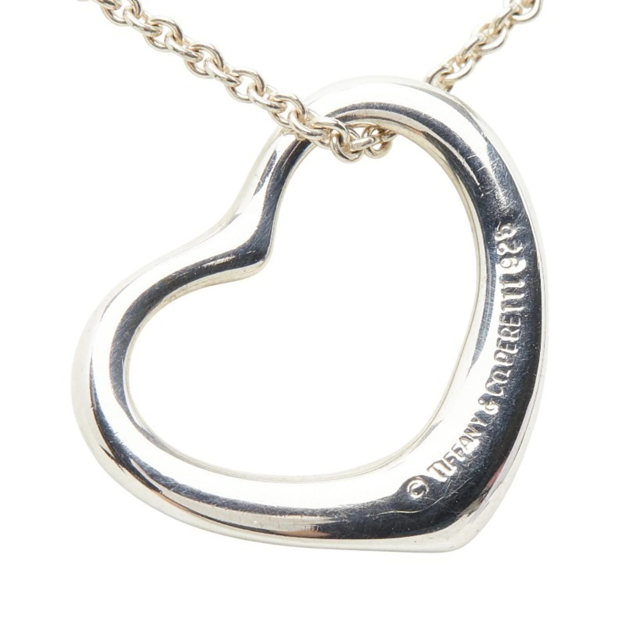 Open Heart Pendant Necklace Sterling Silver 18.6mm - Image 3