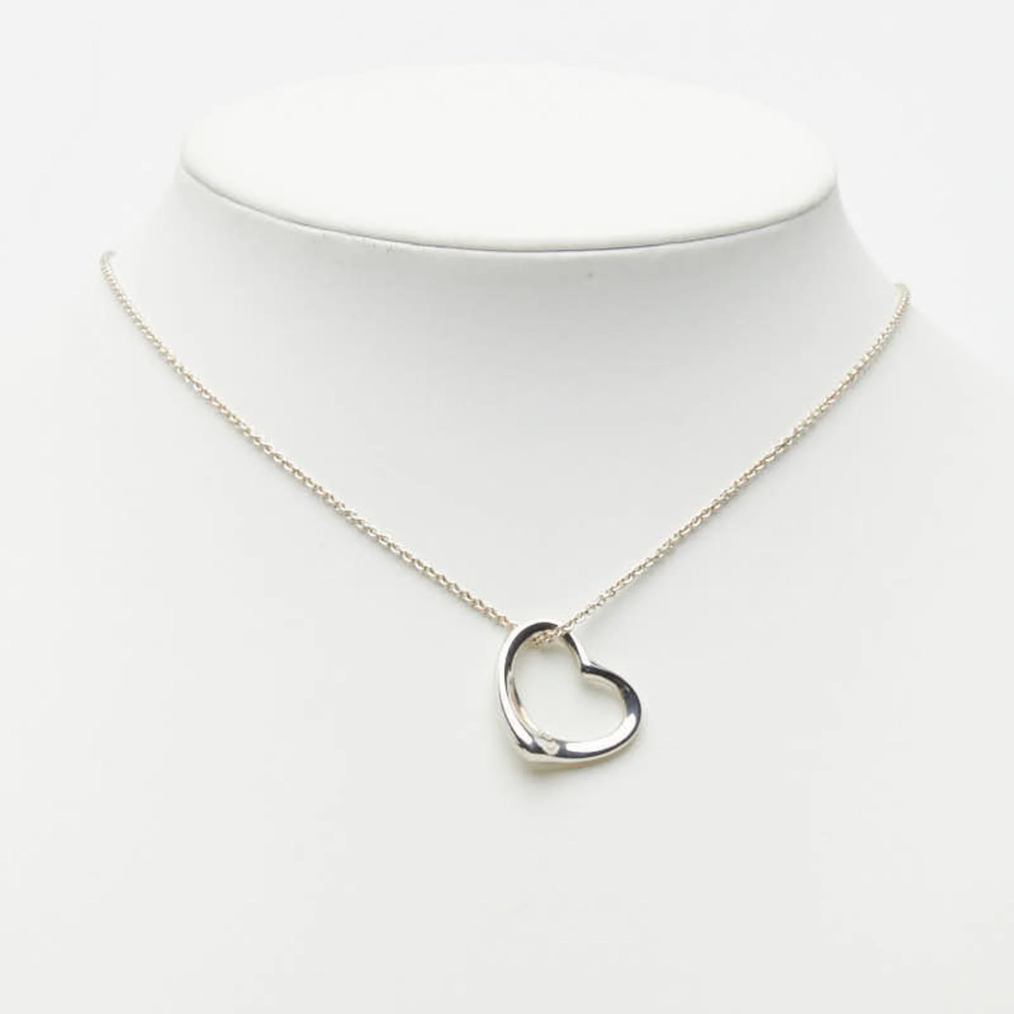 Open Heart Pendant Necklace Sterling Silver 18.6mm - Image 7