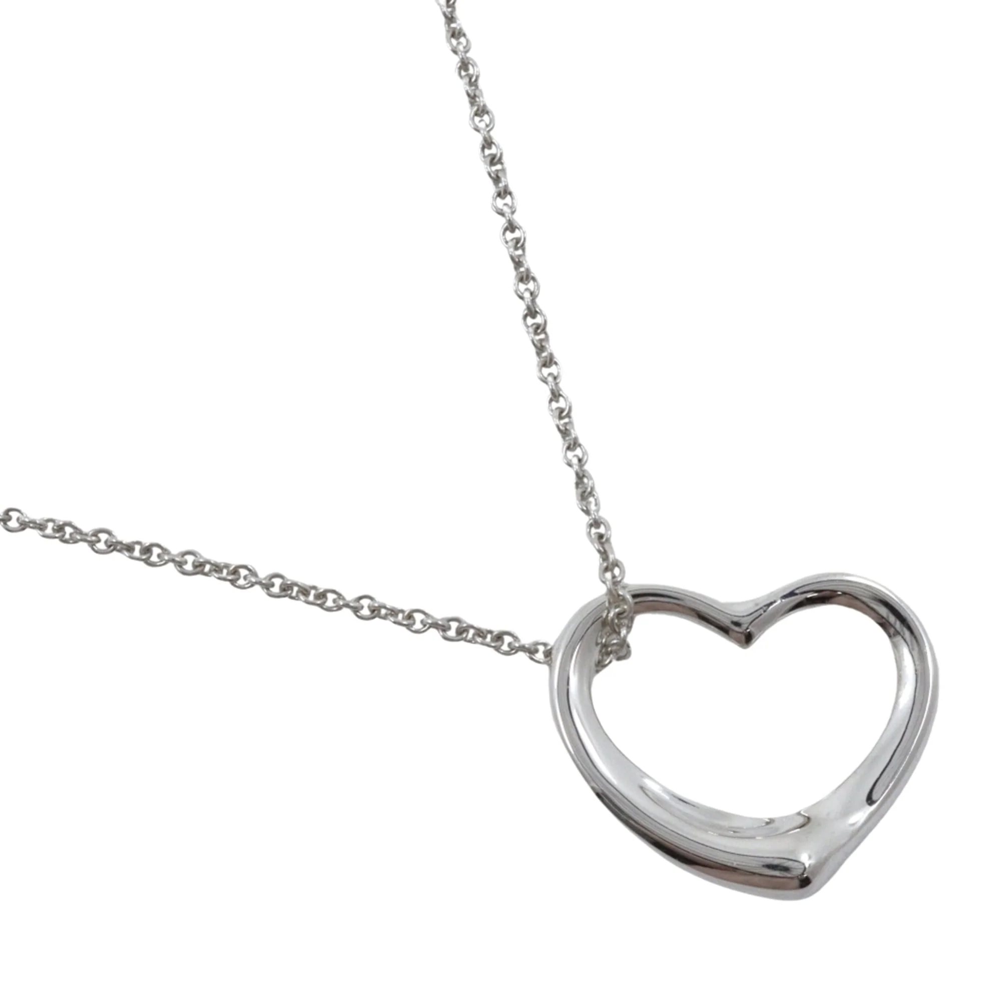 Open Heart Pendant Necklace Sterling Silver 18mm