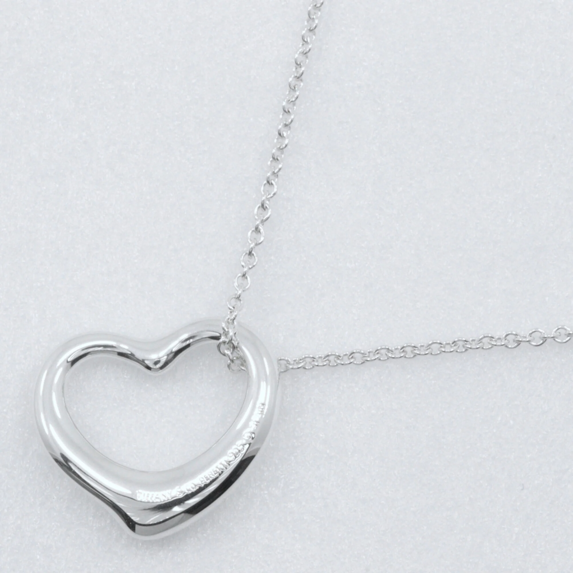 Open Heart Pendant Necklace Sterling Silver 19mm - Image 3