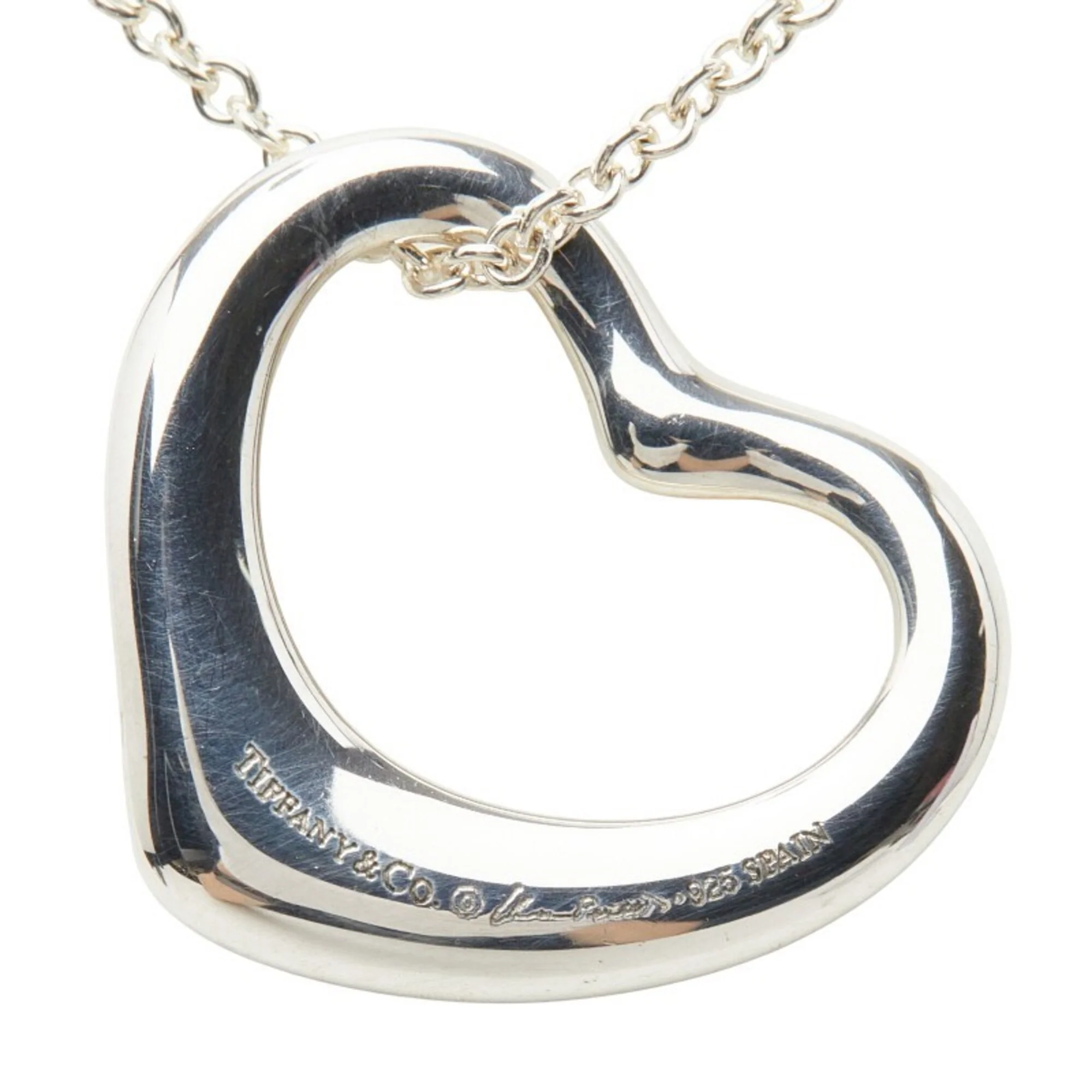Open Heart Pendant Necklace Sterling Silver 20.3mm - Image 3