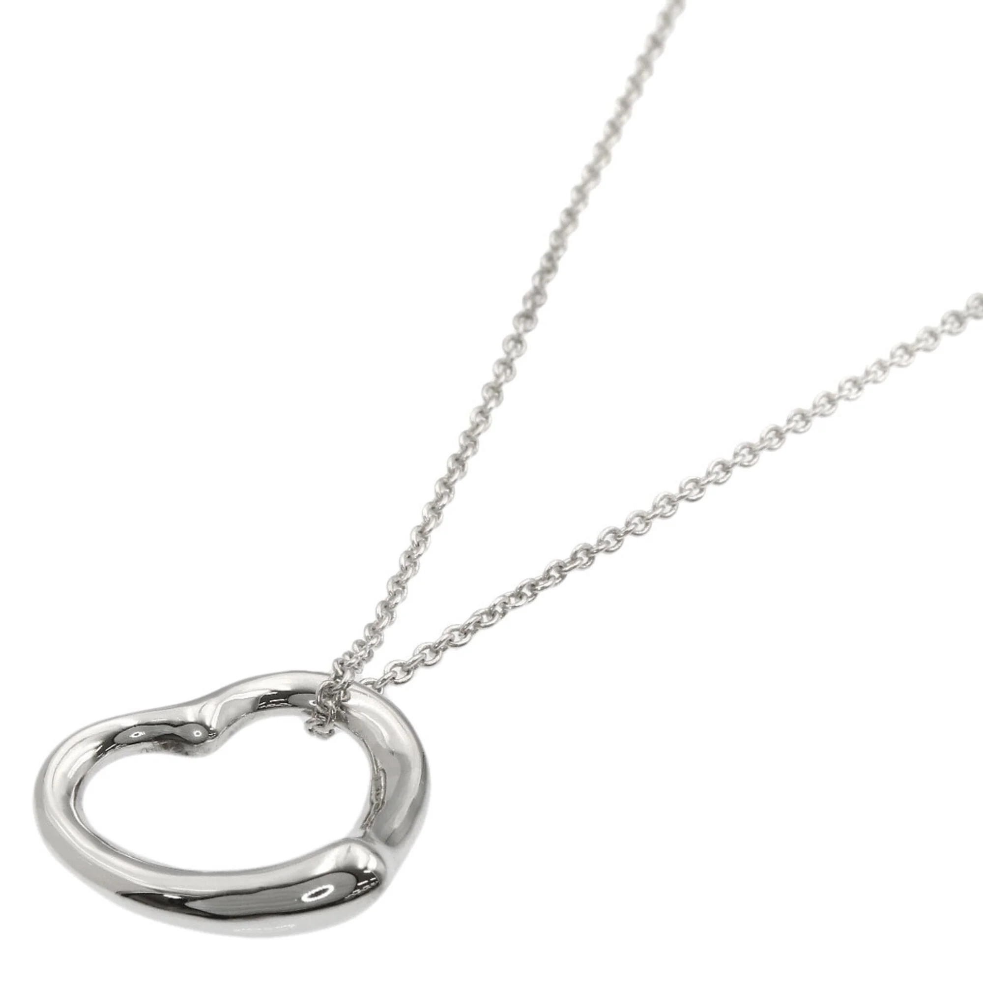 Open Heart Pendant Necklace Sterling Silver 20.5mm