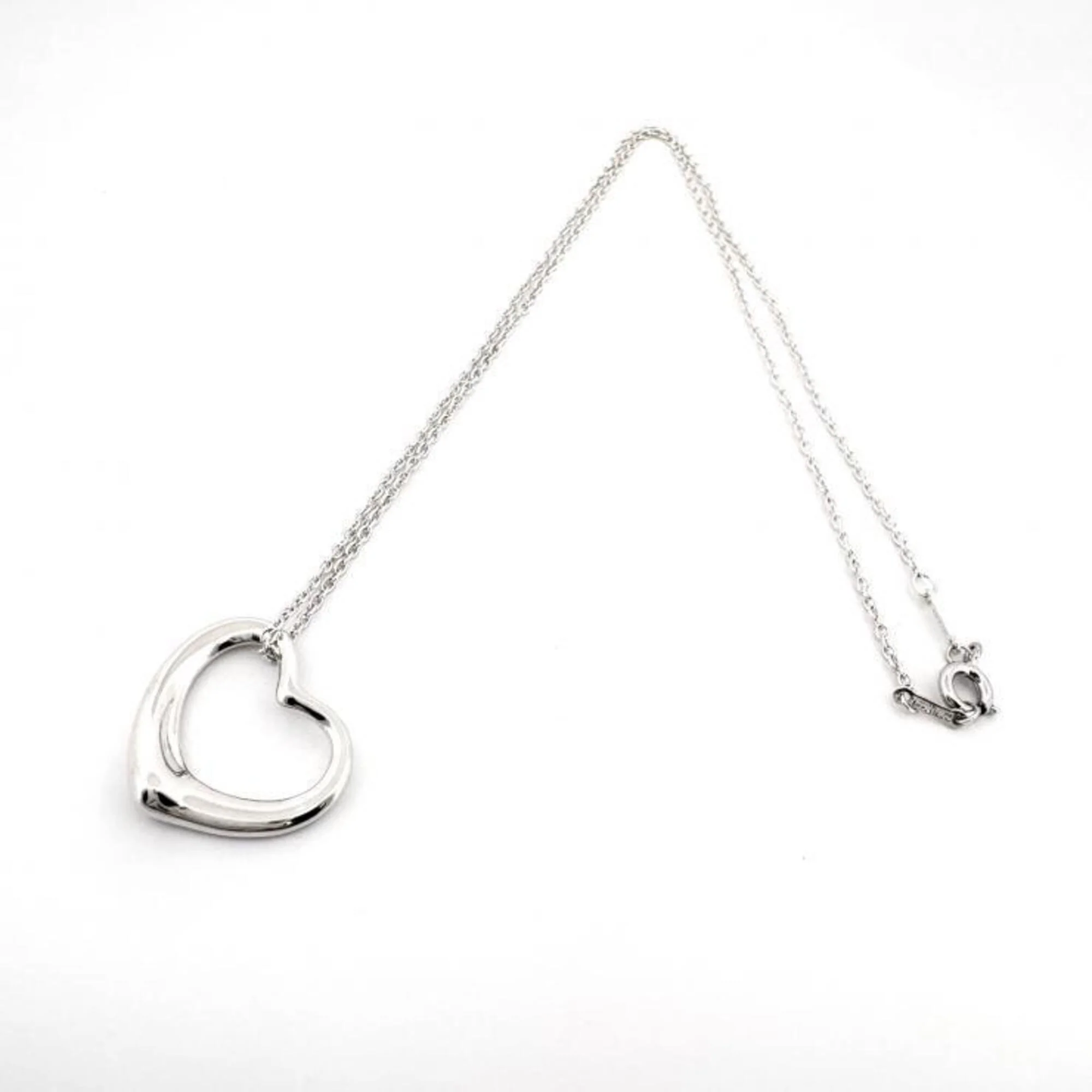 Open Heart Pendant Necklace Sterling Silver 20mm - Image 6