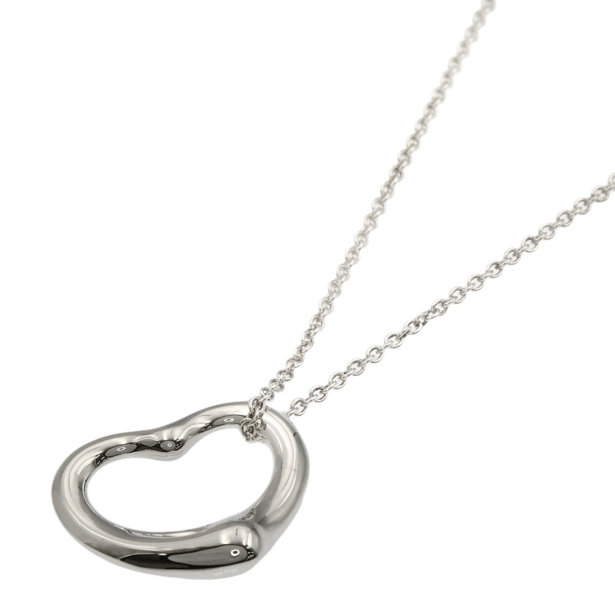 Open Heart Pendant Necklace Sterling Silver 21mm