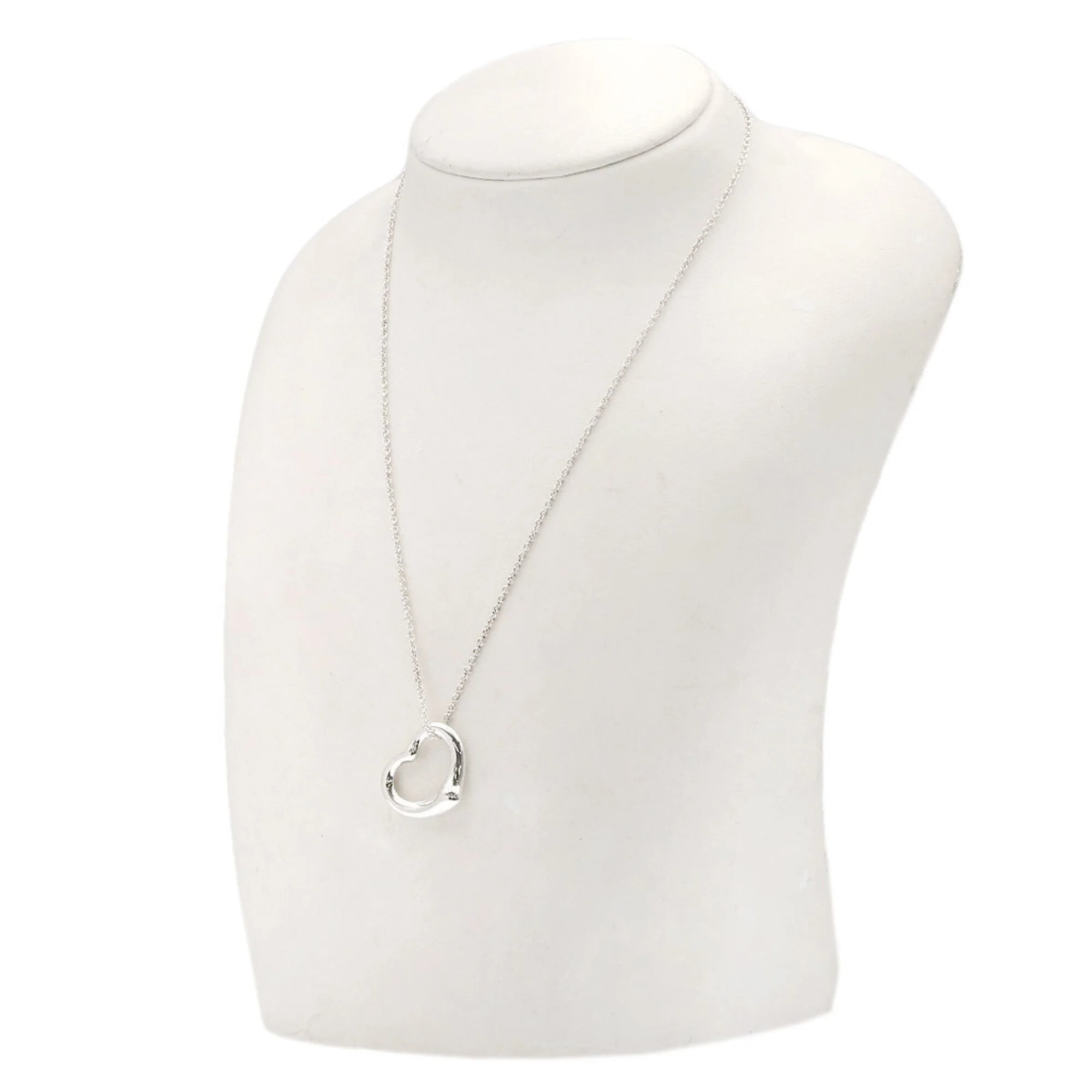 Open Heart Pendant Necklace Sterling Silver 21mm - Image 4