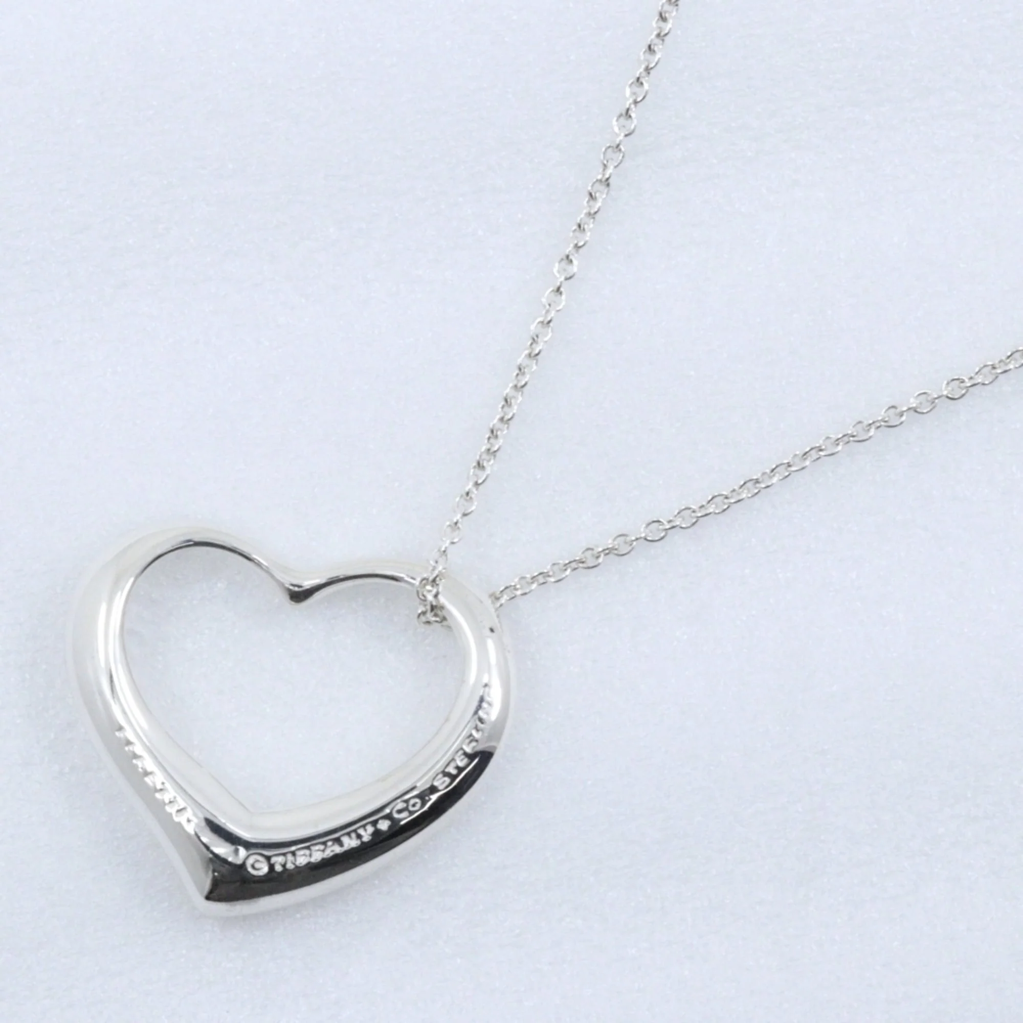 Open Heart Pendant Necklace Sterling Silver 22mm - Image 3
