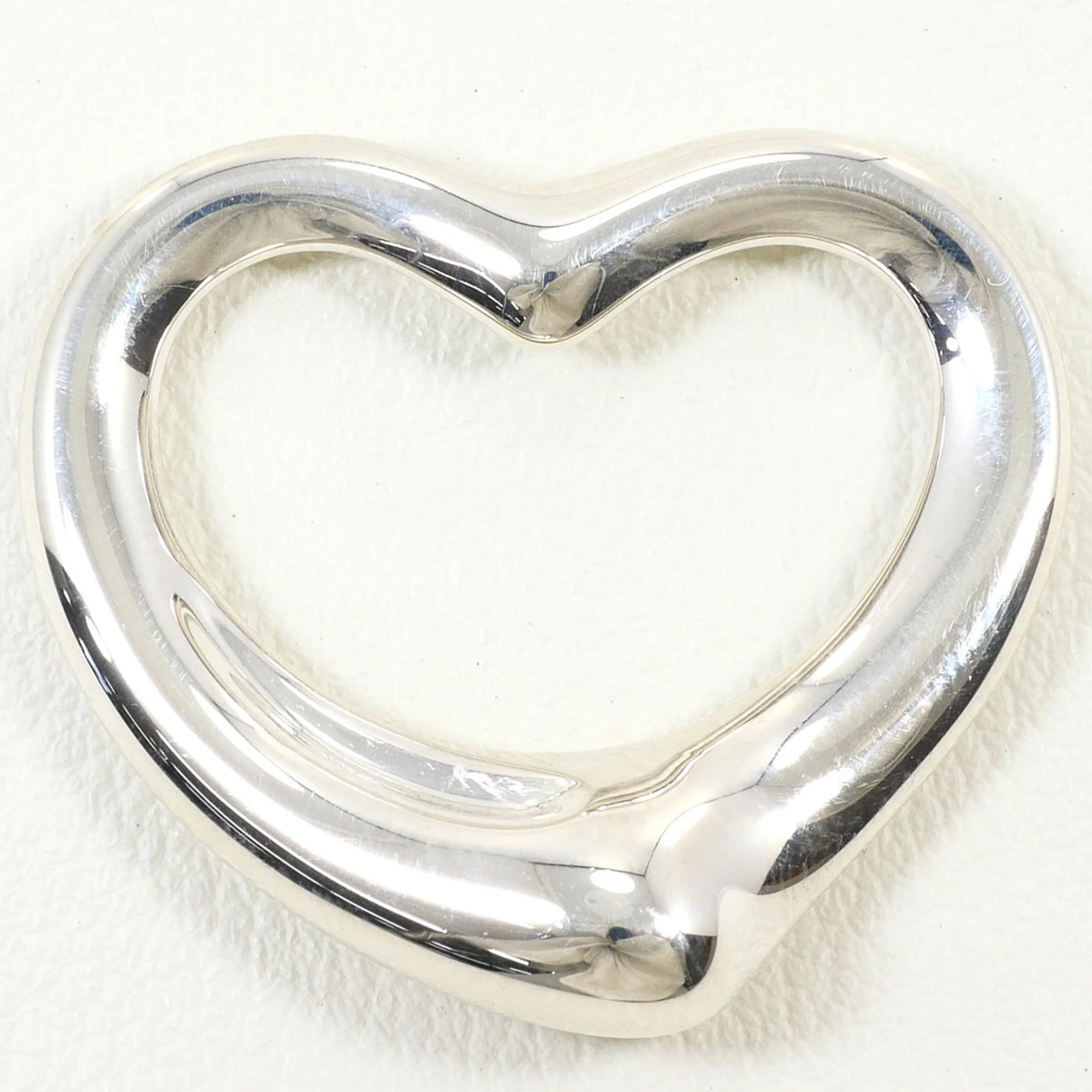 Open Heart Pendant Necklace Sterling Silver 25mm