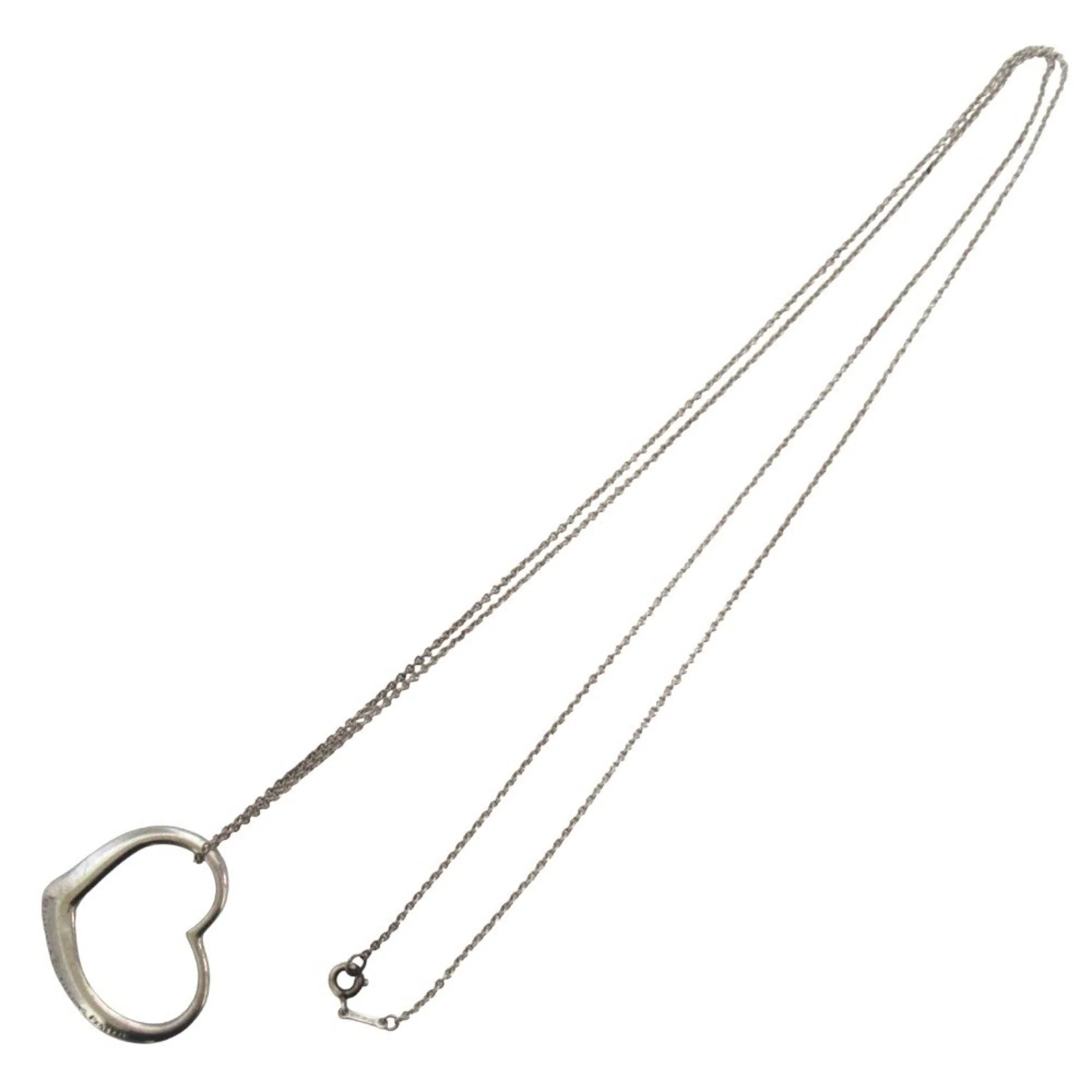 Open Heart Pendant Necklace Sterling Silver 30mm - Image 4