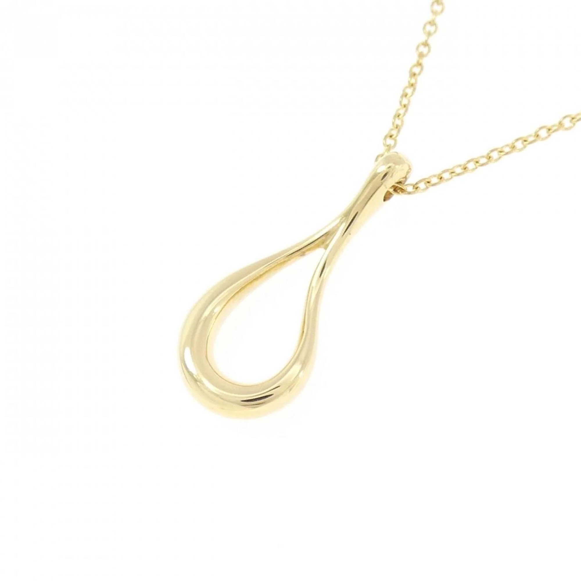 Open Teardrop Pendant Necklace 18K Yellow Gold - Image 3