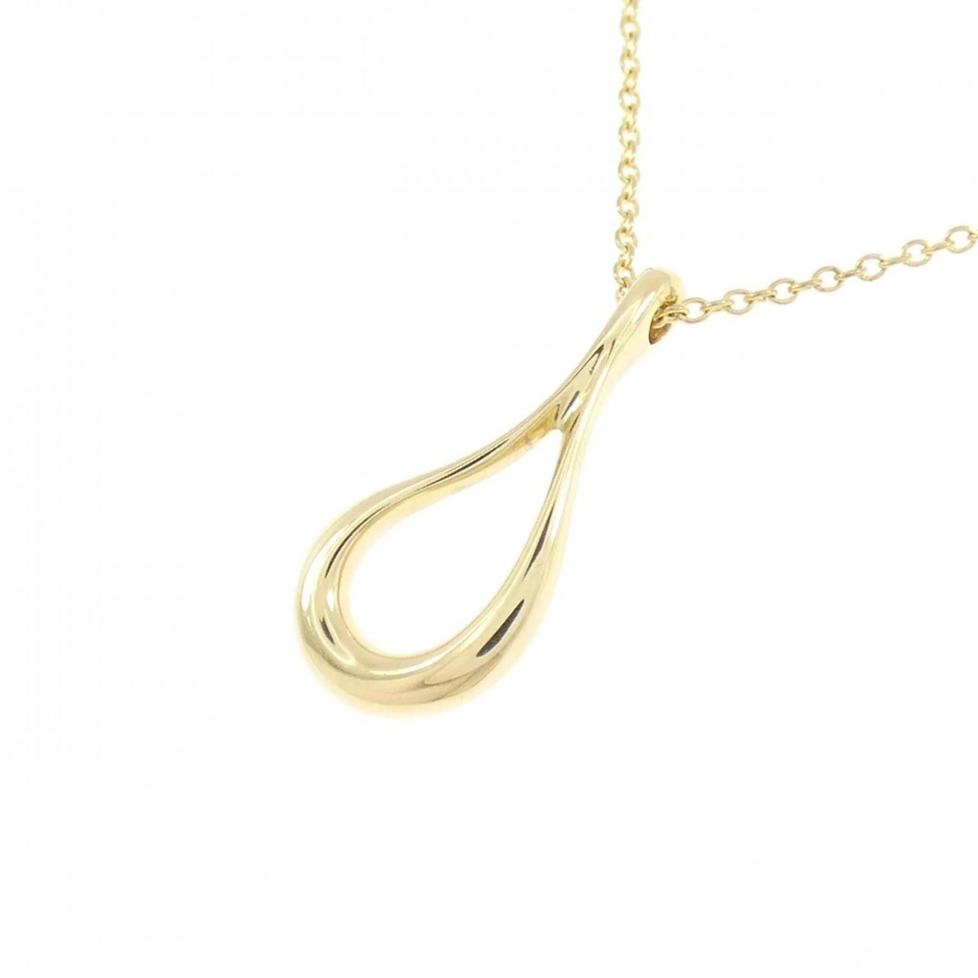 Open Teardrop Pendant Necklace 18K Yellow Gold - Image 4