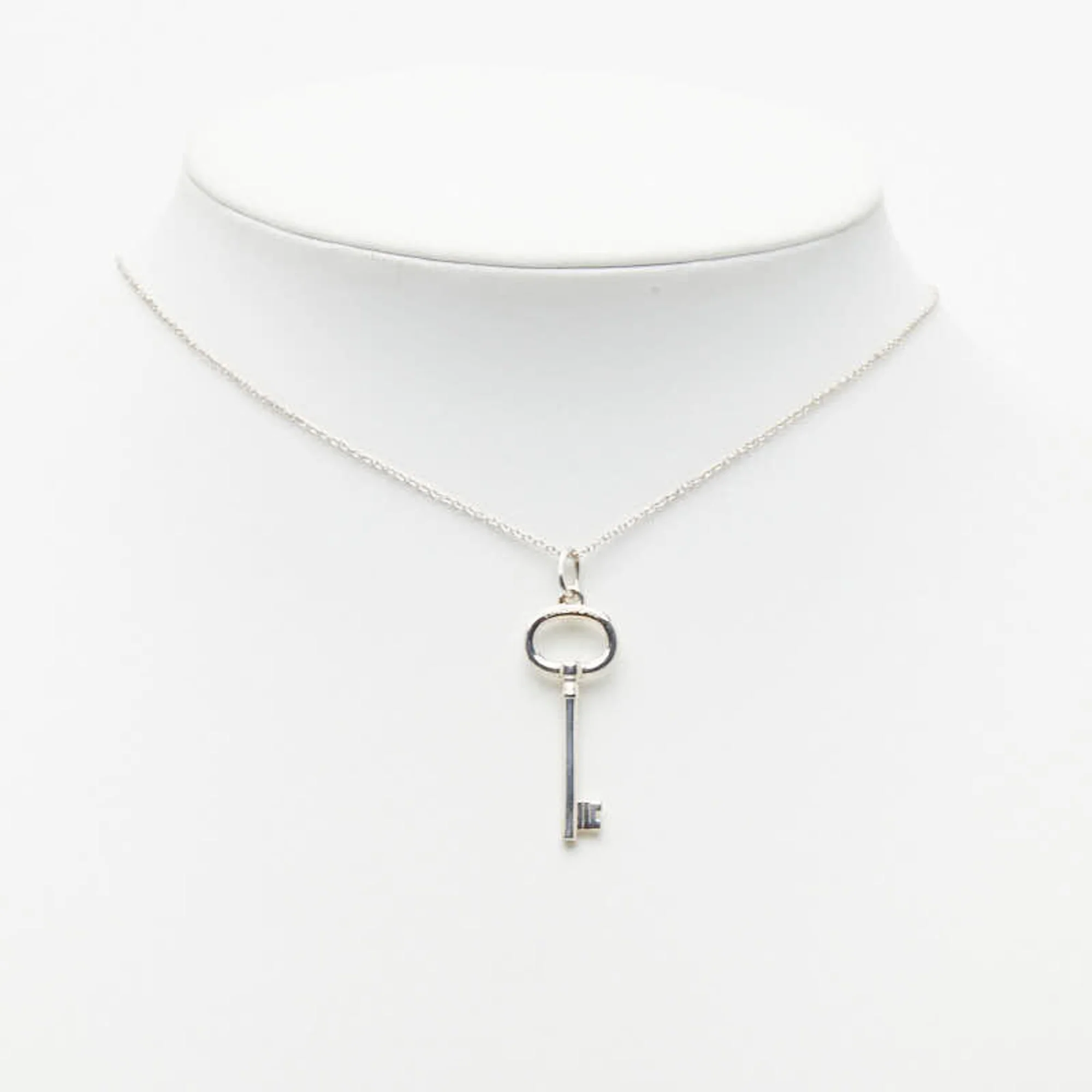 Oval Key Chain Pendant Necklace Sterling Silver - Image 7