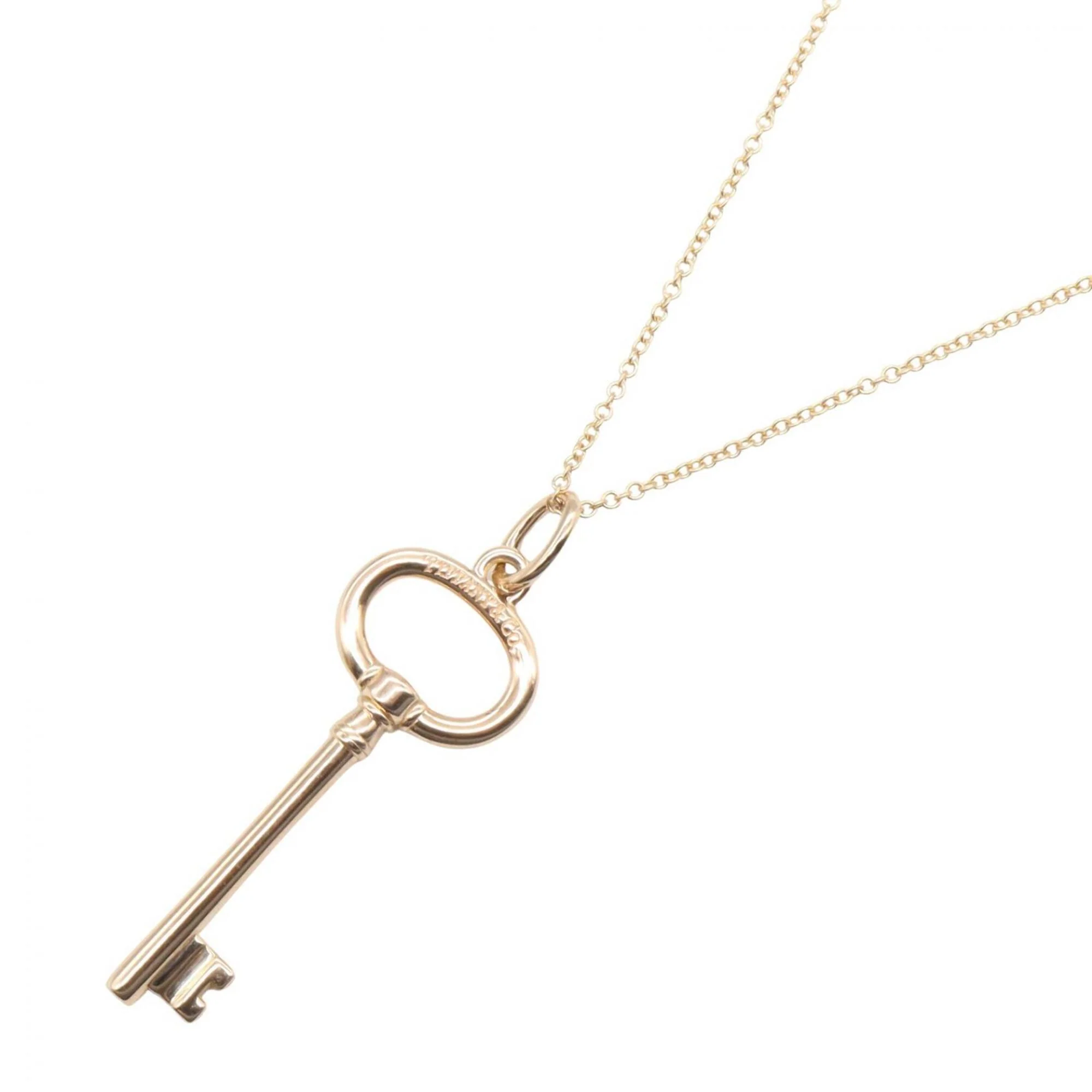 Oval Key Pendant Necklace 18K Rose Gold