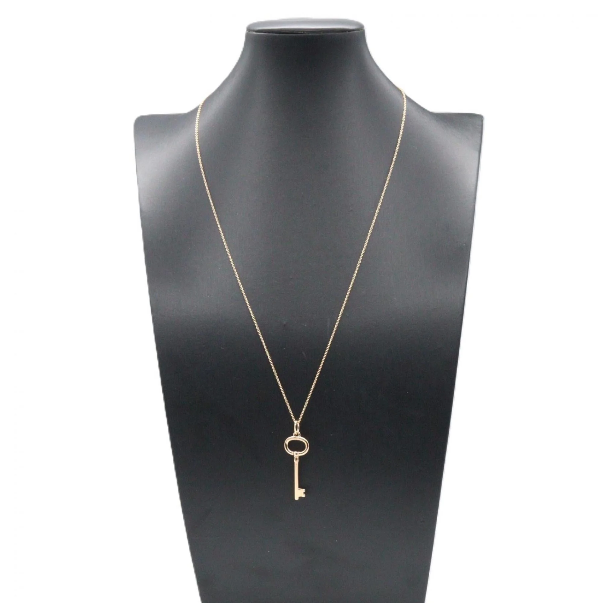Oval Key Pendant Necklace 18K Rose Gold - Image 7