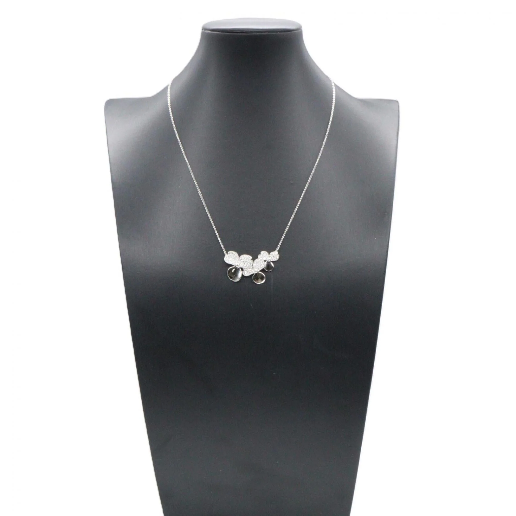 Paper Flower Cluster Pendant Necklace Platinum With Diamond - Image 6