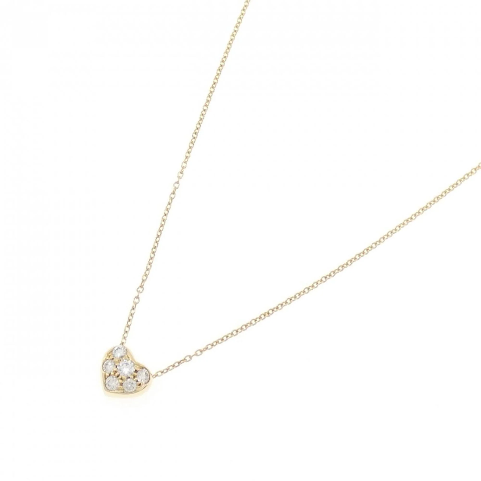 Pave Heart Pendant Necklace 18K Yellow Gold with Diamond - Image 2