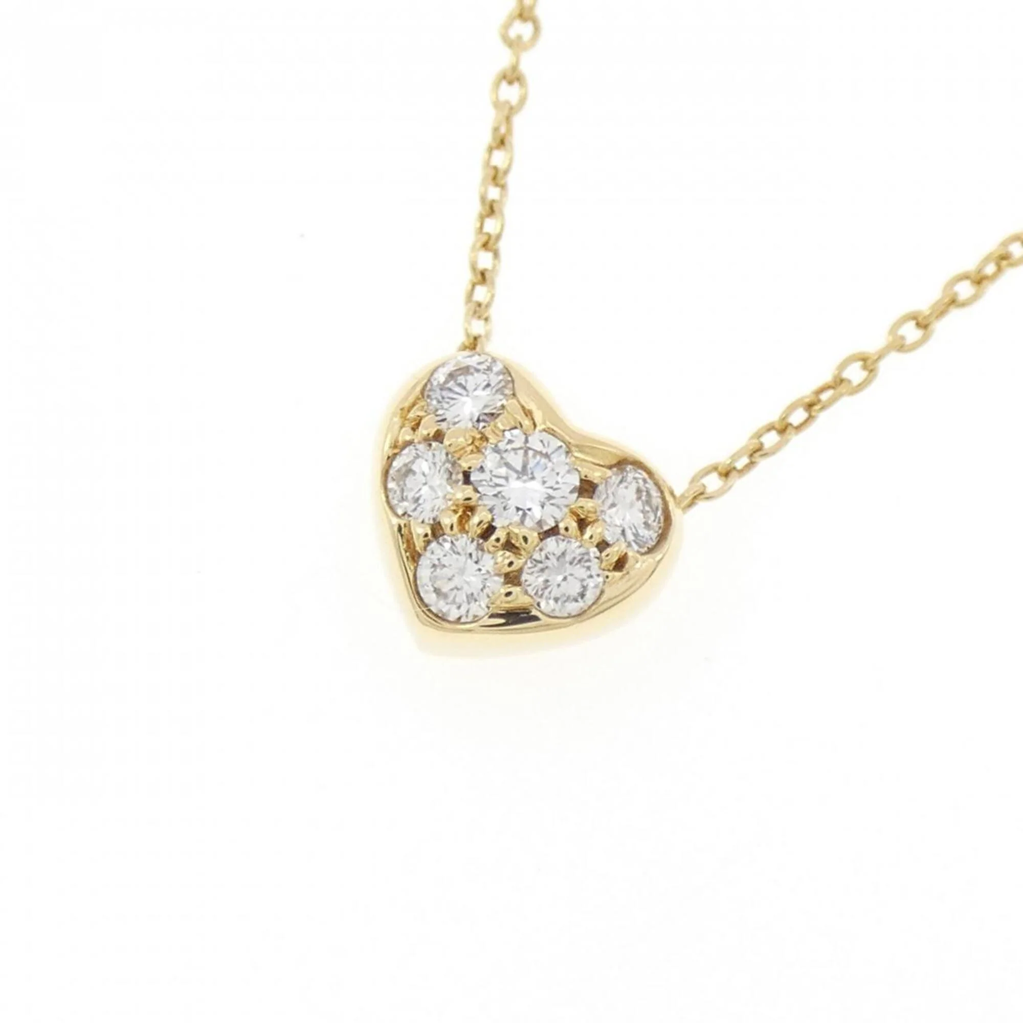 Pave Heart Pendant Necklace 18K Yellow Gold with Diamond - Image 3
