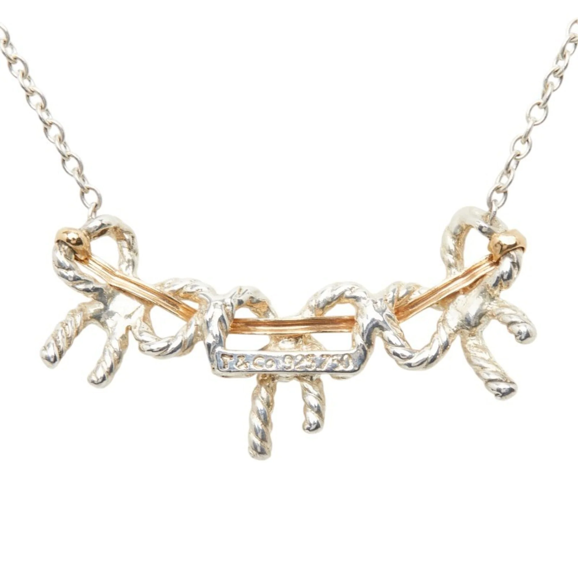 Pendant Necklace 18K Gold and Sterling Silver - Image 3
