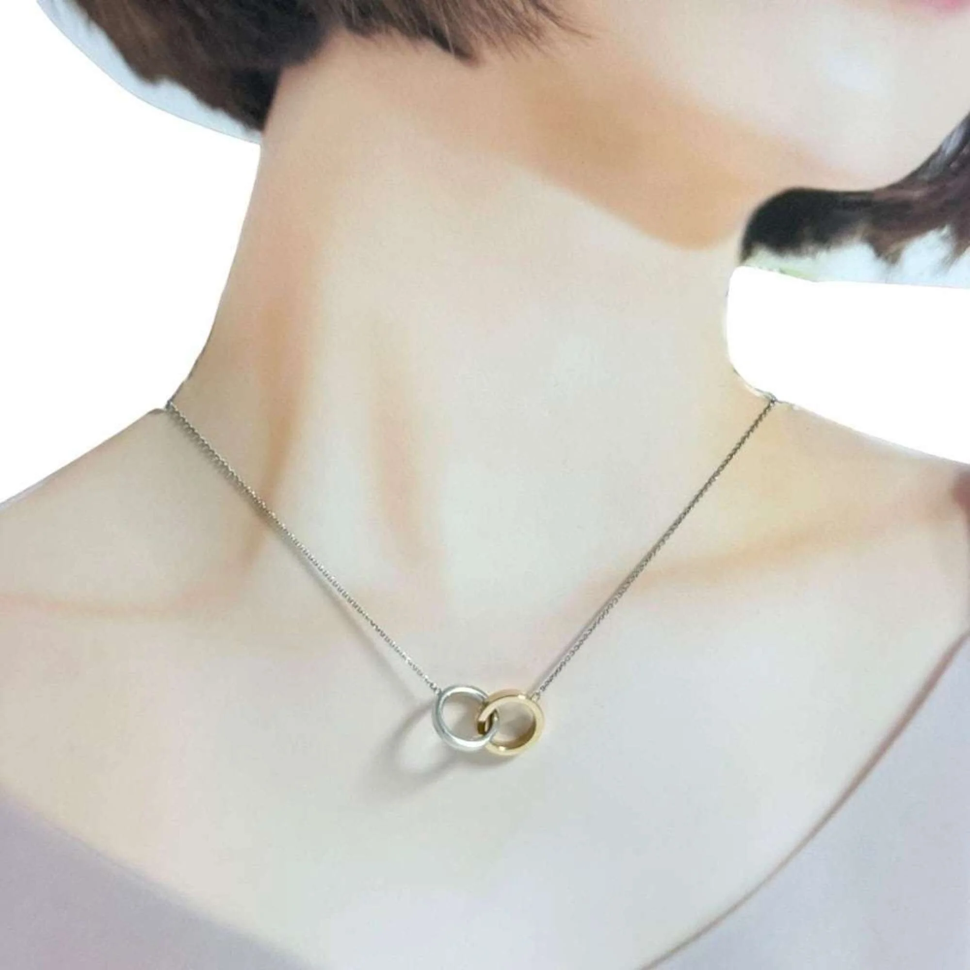 Pendant Necklace 18K Rose Gold and Sterling Silver - Image 9
