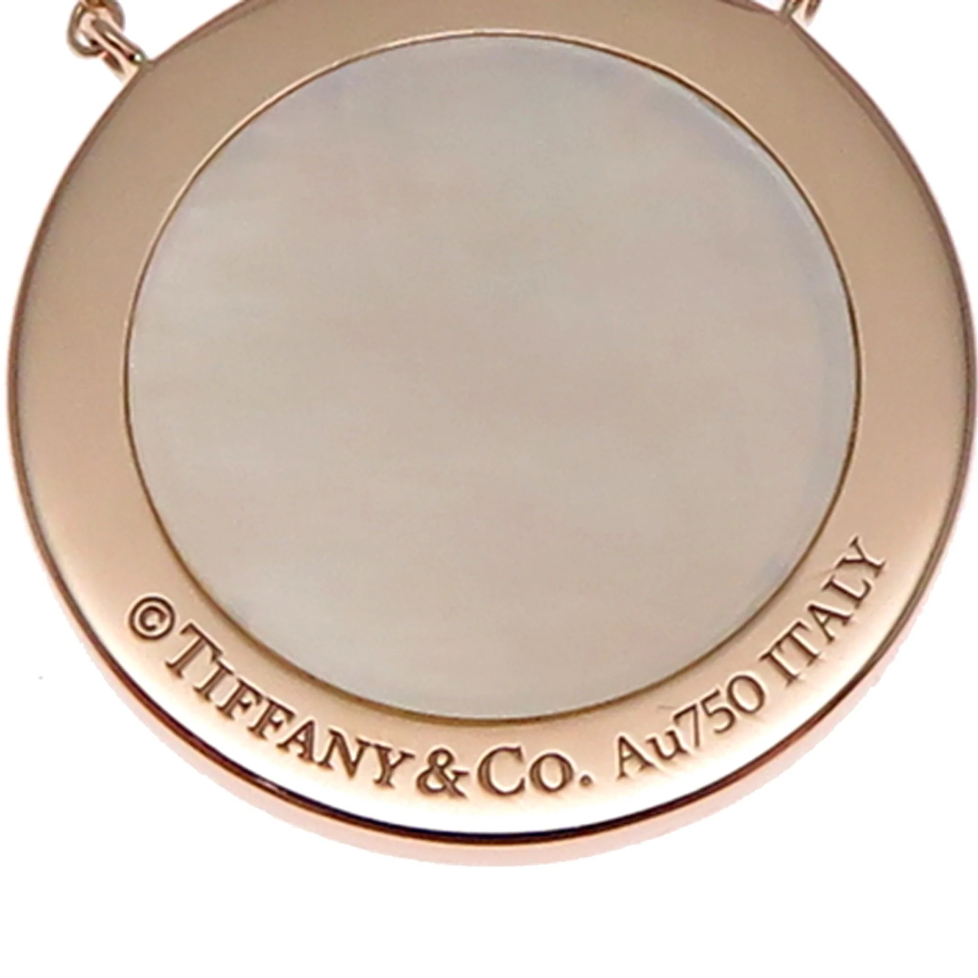Pendant Necklace 18K Rose Gold With Diamond and Mother of Pearl - Image 5