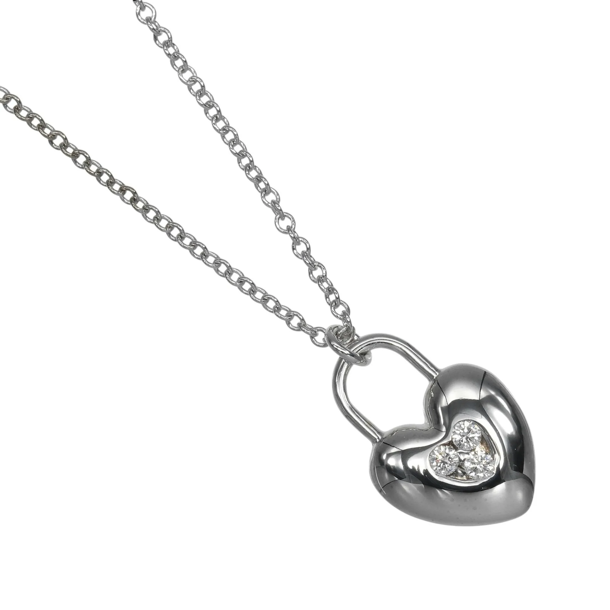 Pendant Necklace 18K White Gold with Diamond