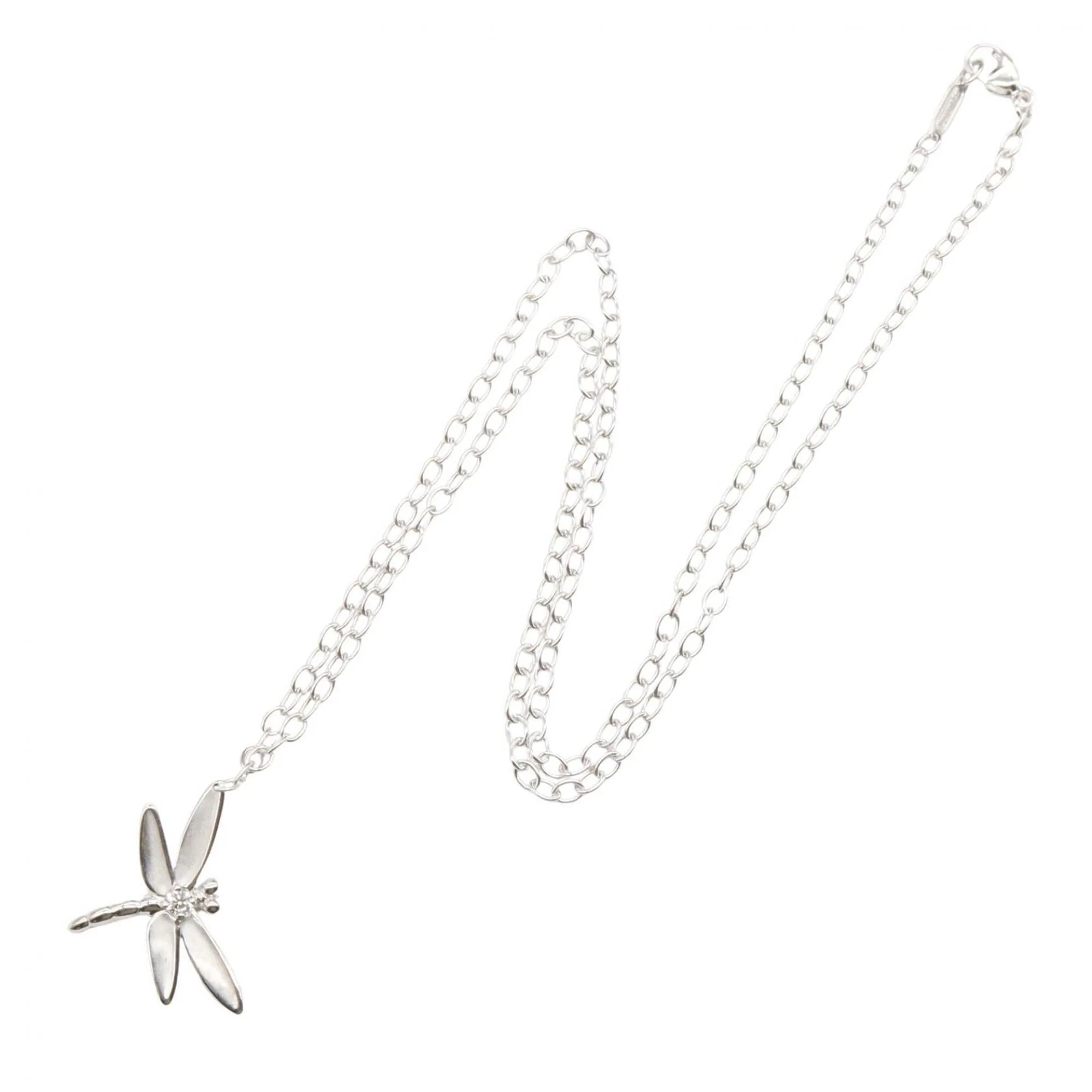 Pendant Necklace 18K White Gold with Diamond - Image 2