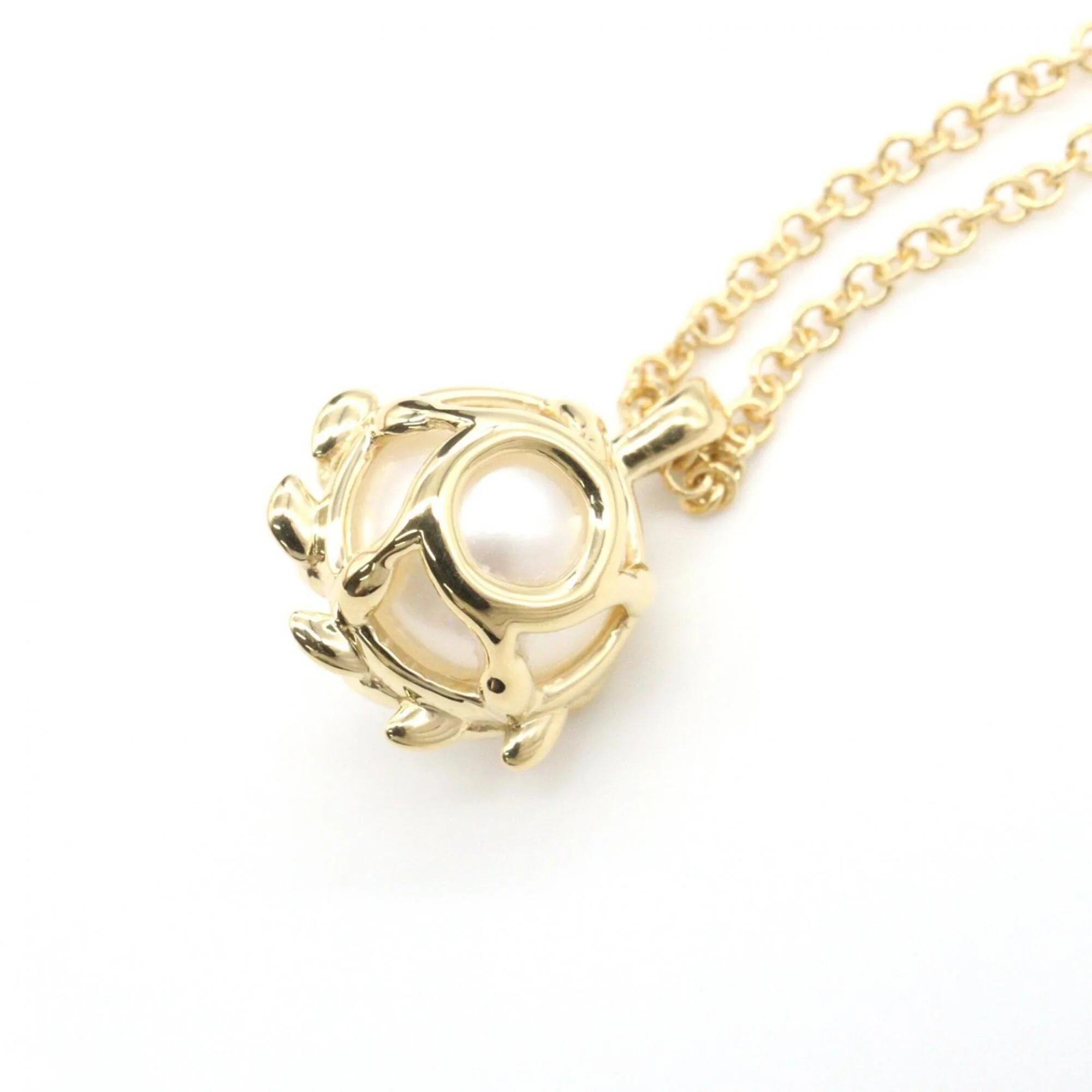 Pendant Necklace 18K Yellow Gold and Pearl - Image 4