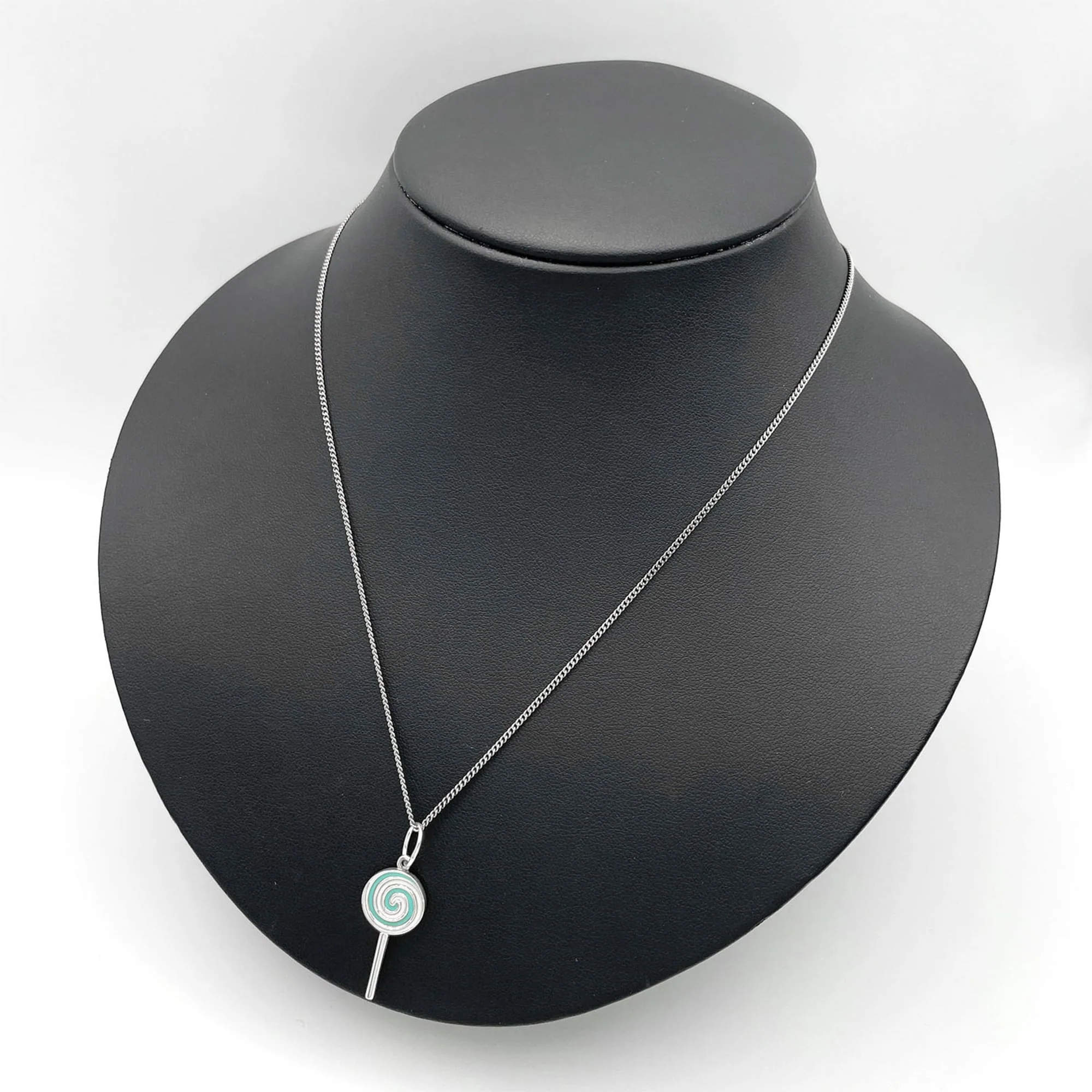 Pendant Necklace Enamel and Sterling Silver - Image 7
