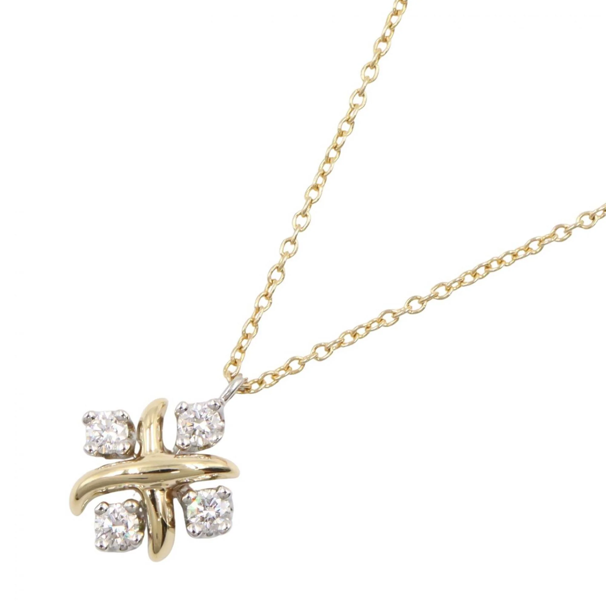 Pendant Necklace Platinum and 18K Yellow Gold