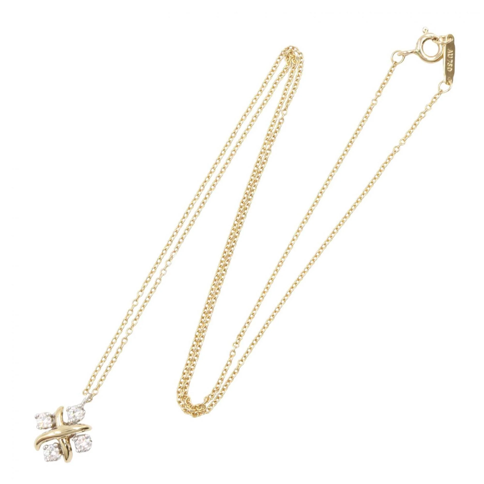 Pendant Necklace Platinum and 18K Yellow Gold - Image 2