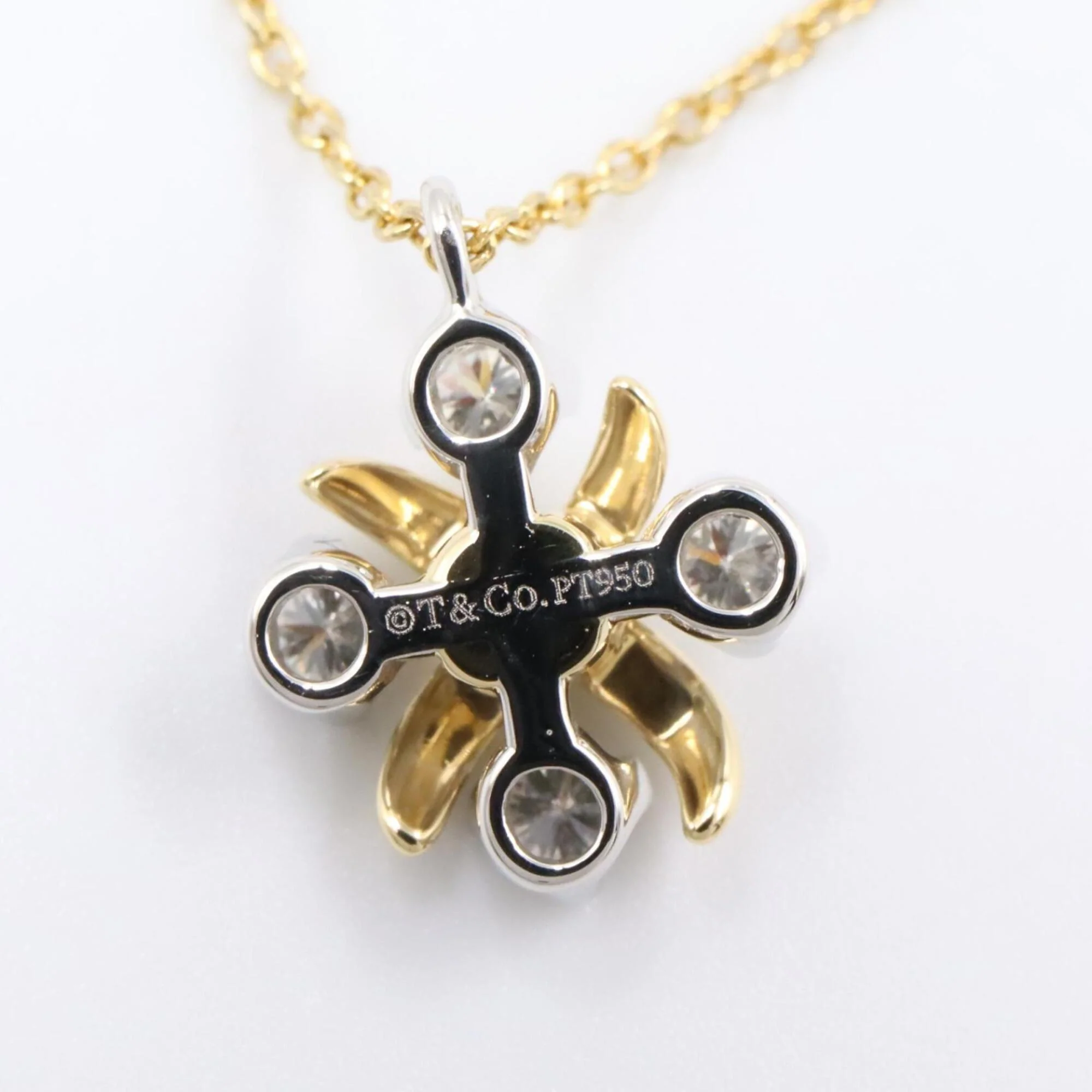 Pendant Necklace Platinum and 18K Yellow Gold - Image 3