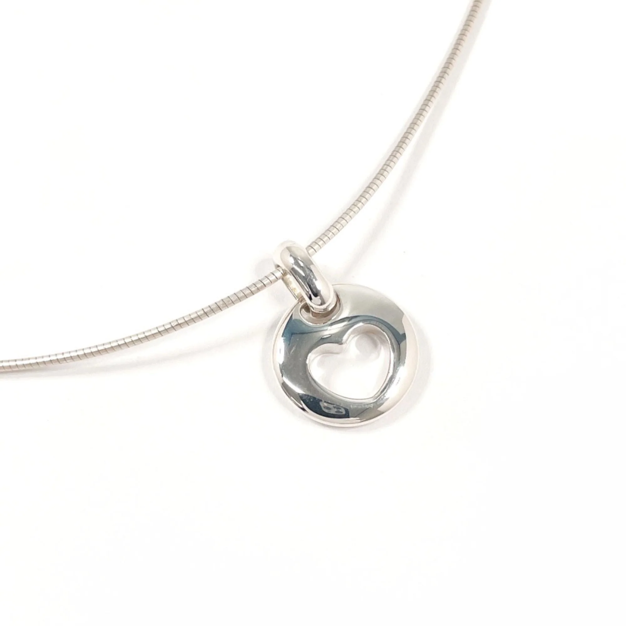 Pierced Heart Pendant Necklace Sterling Silver