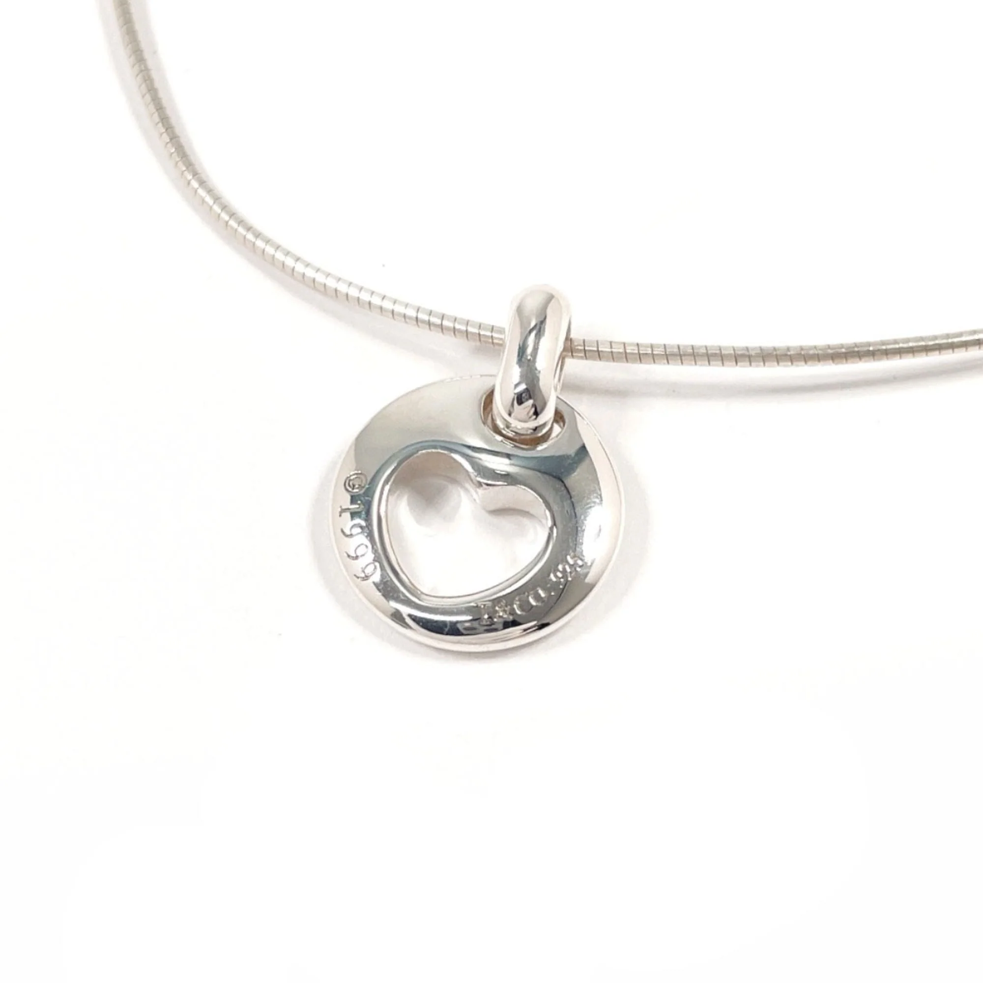 Pierced Heart Pendant Necklace Sterling Silver - Image 2