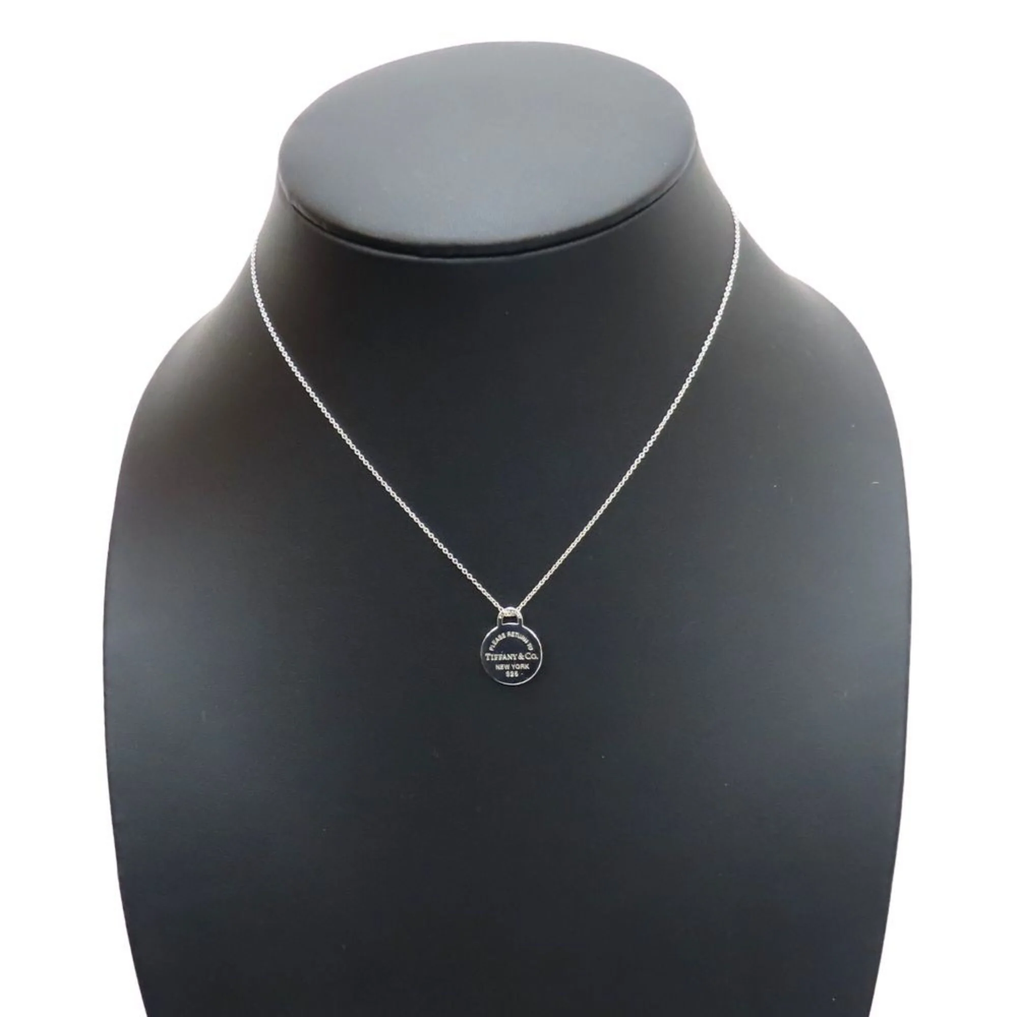 Return To Round Heart Pendant Necklace Sterling Silver Blue - Image 9