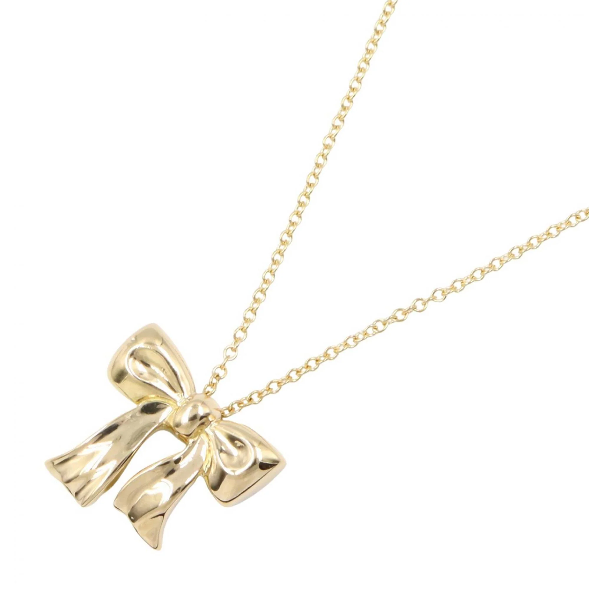Ribbon Pendant Necklace 18K Yellow Gold