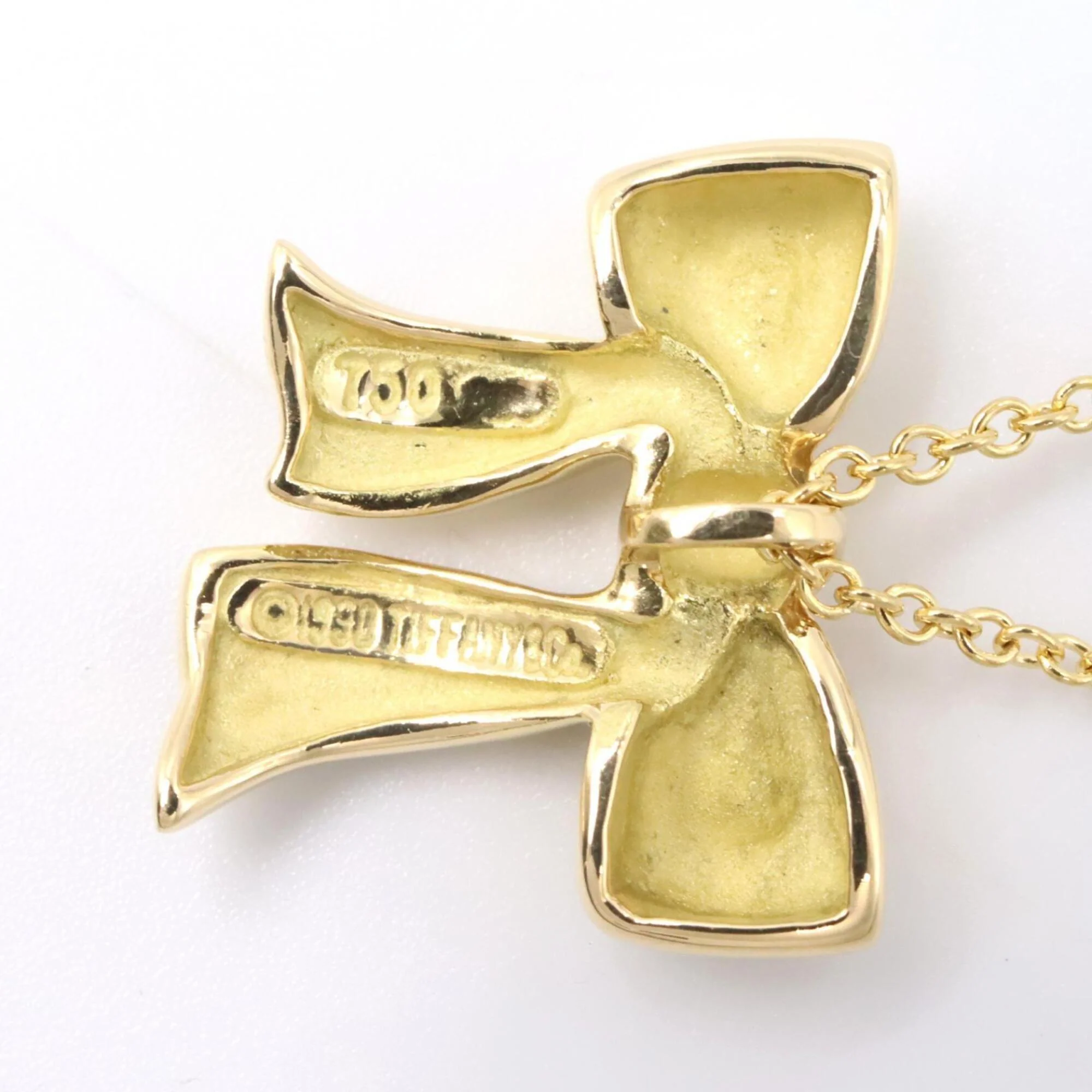 Ribbon Pendant Necklace 18K Yellow Gold - Image 3