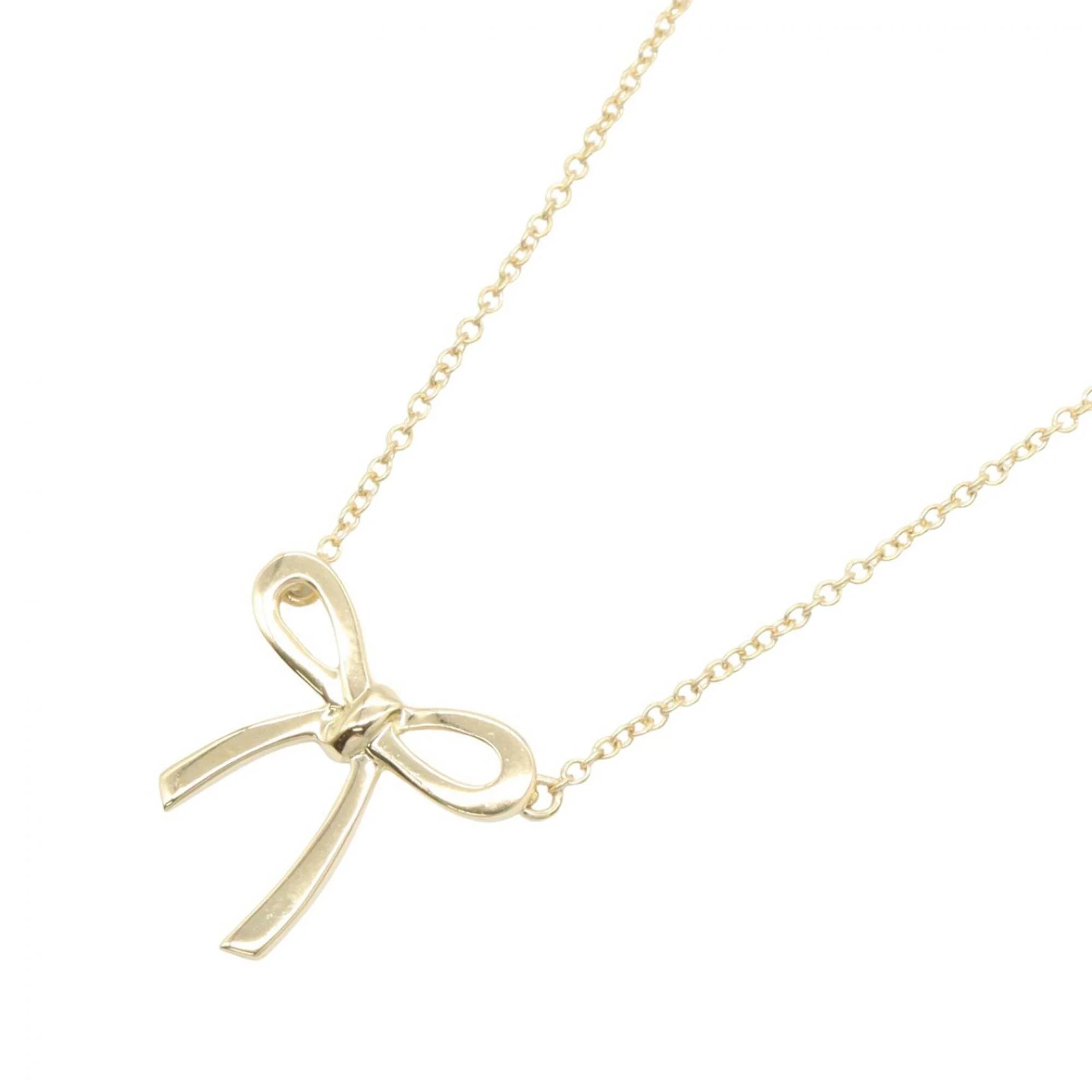 Ribbon Pendant Necklace 18K Yellow Gold