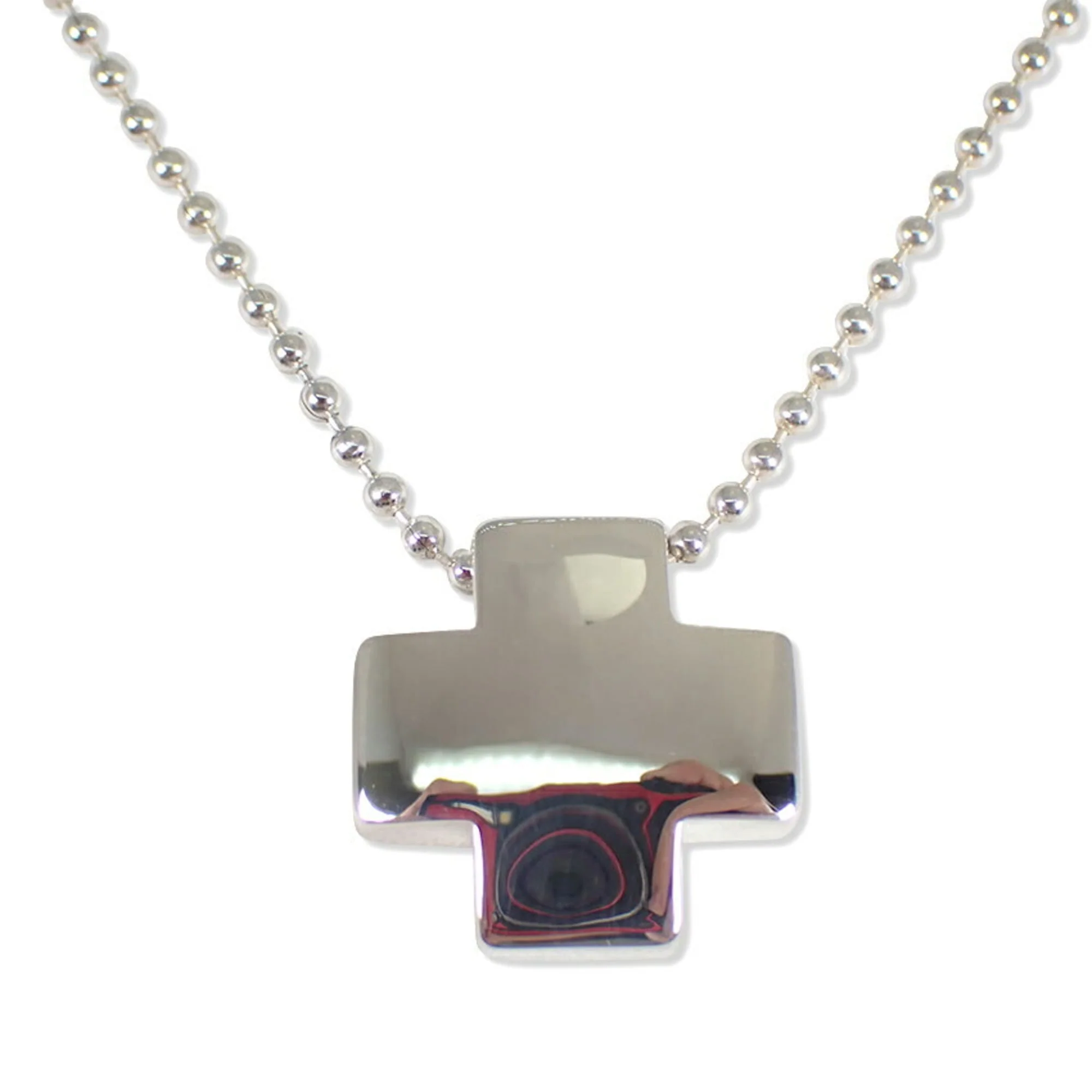 Roman Cross Pendant Necklace Sterling Silver