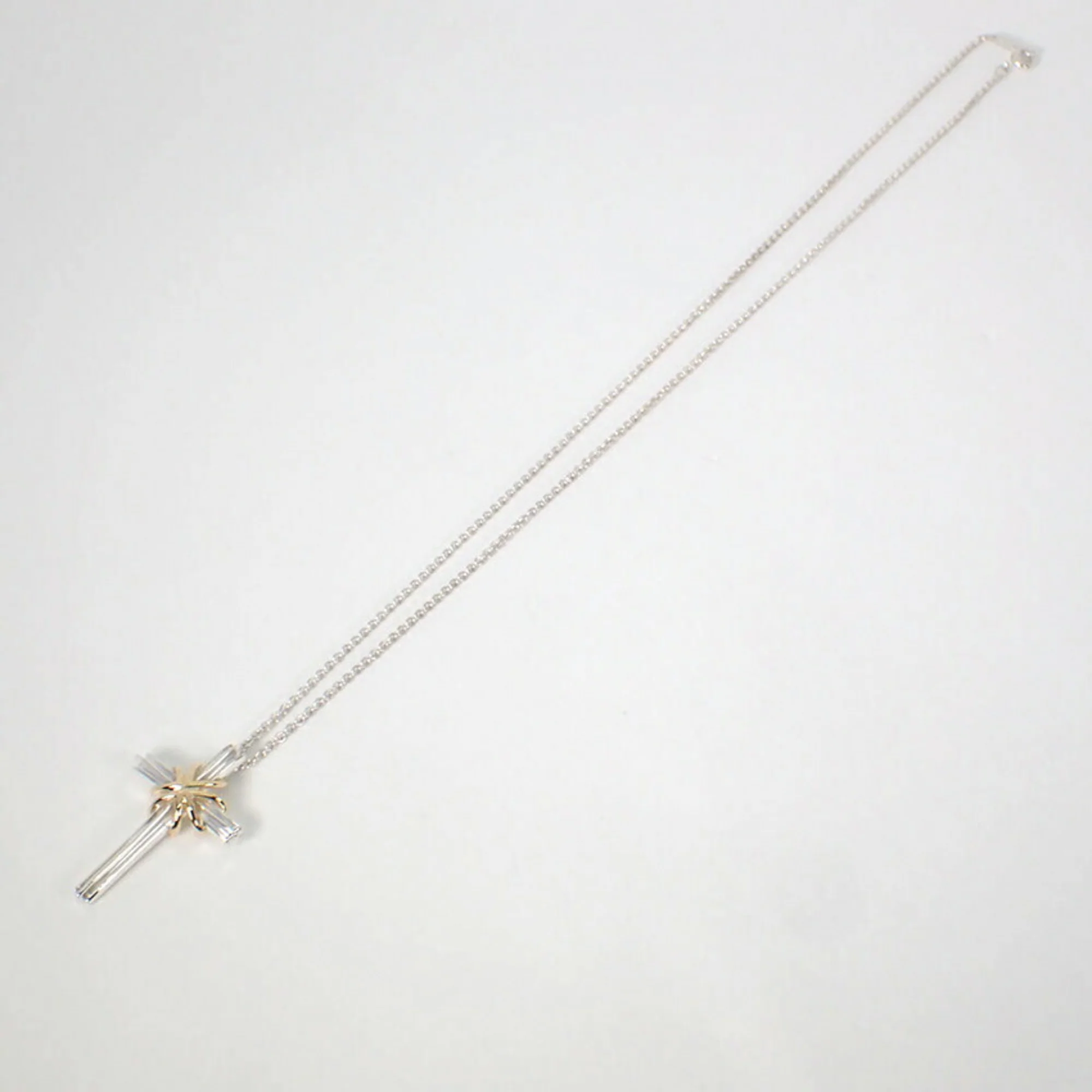 Signature Cross Pendant Necklace Sterling Silver and 18K Yellow Gold - Image 6